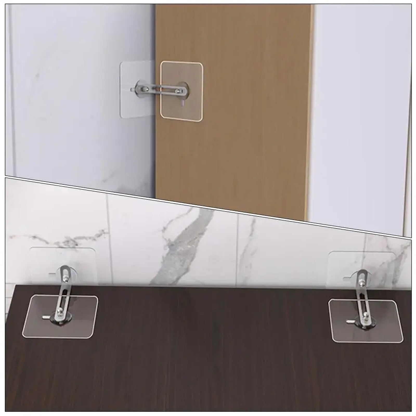 Correas antivuelco para muebles, Anclajes de pared for muebles, librería acrílica sin taladro, 40 Uds.