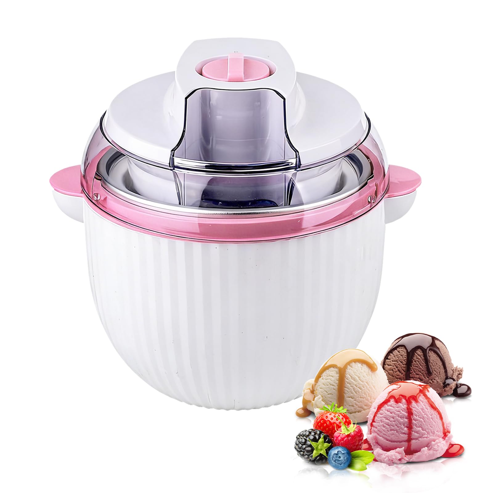 Eismaschine, 1,65 L Softeismaschine mit Zwei Geschwindigkeitsstufen zur Bereitet Eiscreme Sorbets Frozen Yogurt 2-in-1 Eismaschine mit Doppelter Isolierung zur Zubereitung von gekühlten Getränken