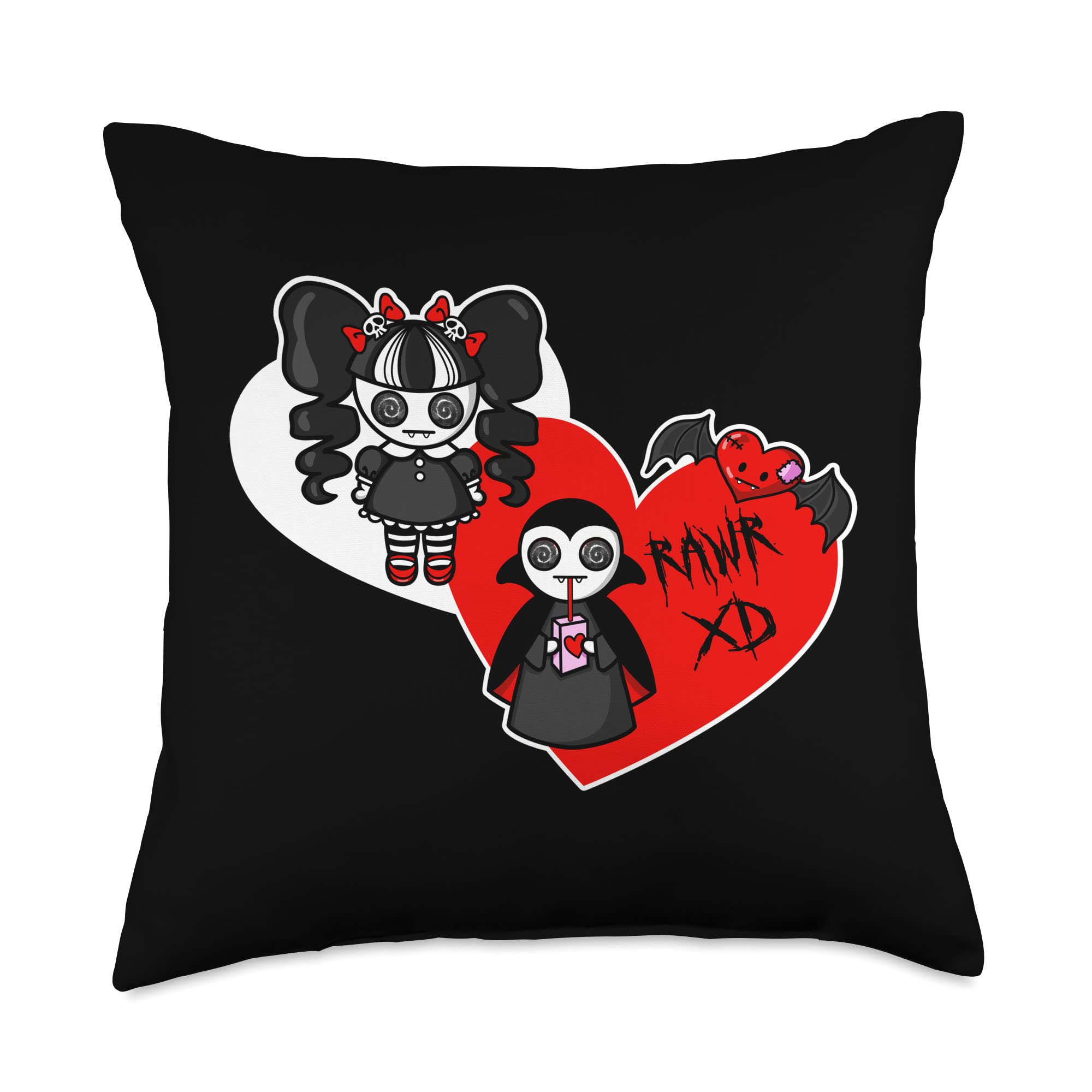 Amazon.com: Kawaii Kreeps Emo Valentine's Day Kawaii Vampire Drawing Chibi  Rawr XD Throw Pillow, 18x18, Multicolor : Home & Kitchen