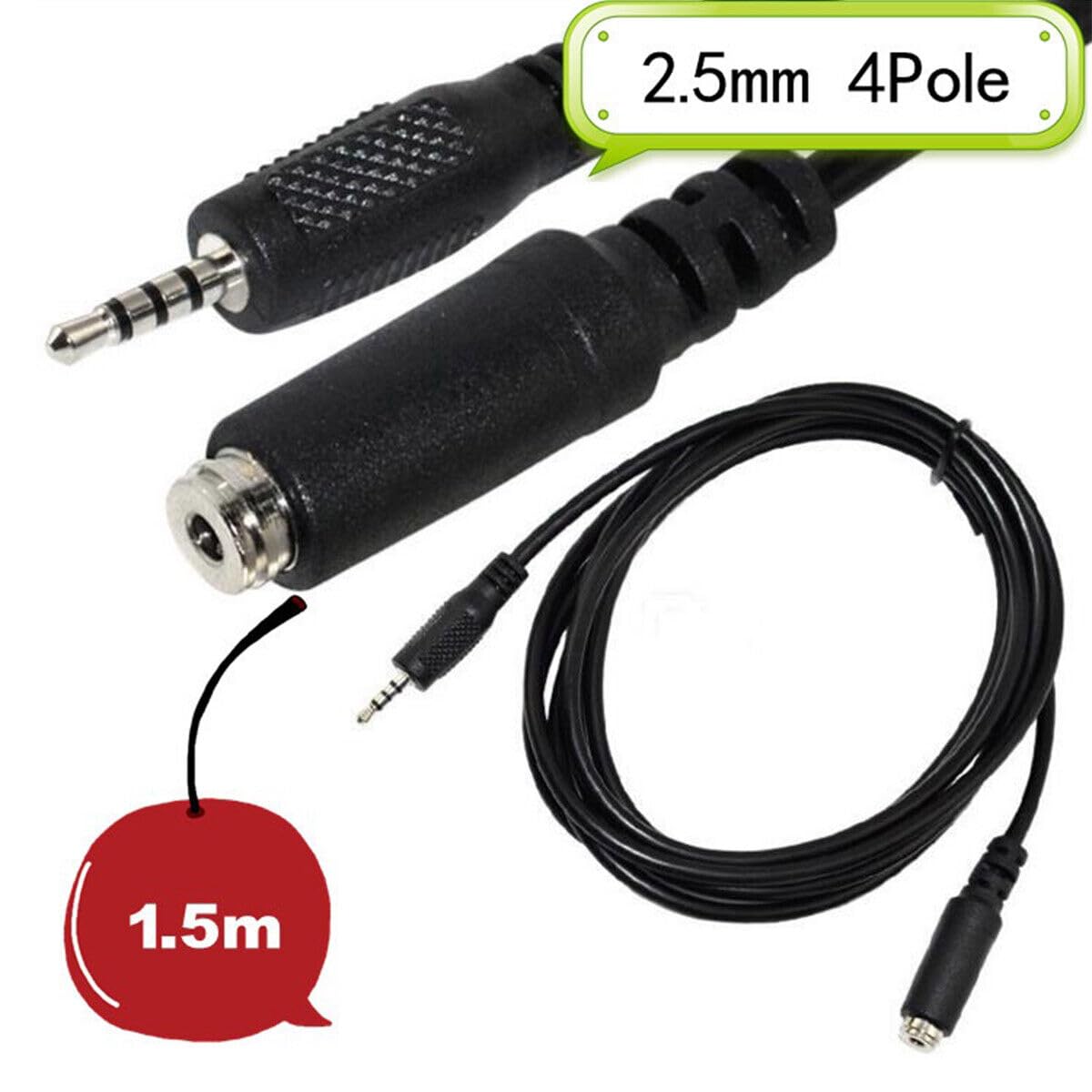 10 x 2,5 mm maschio a femmina 4 poli prolunga adattatore audio AUX cavo 1,5 m