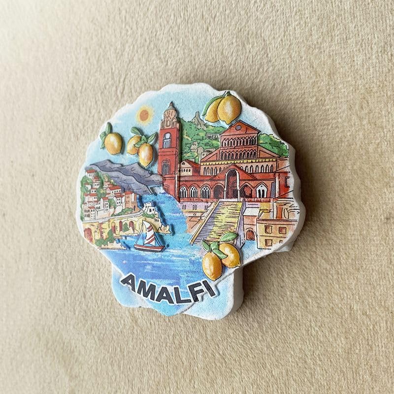 Imán decorativo de resina 3D con forma de concha Amalfi Coast miniatura 5