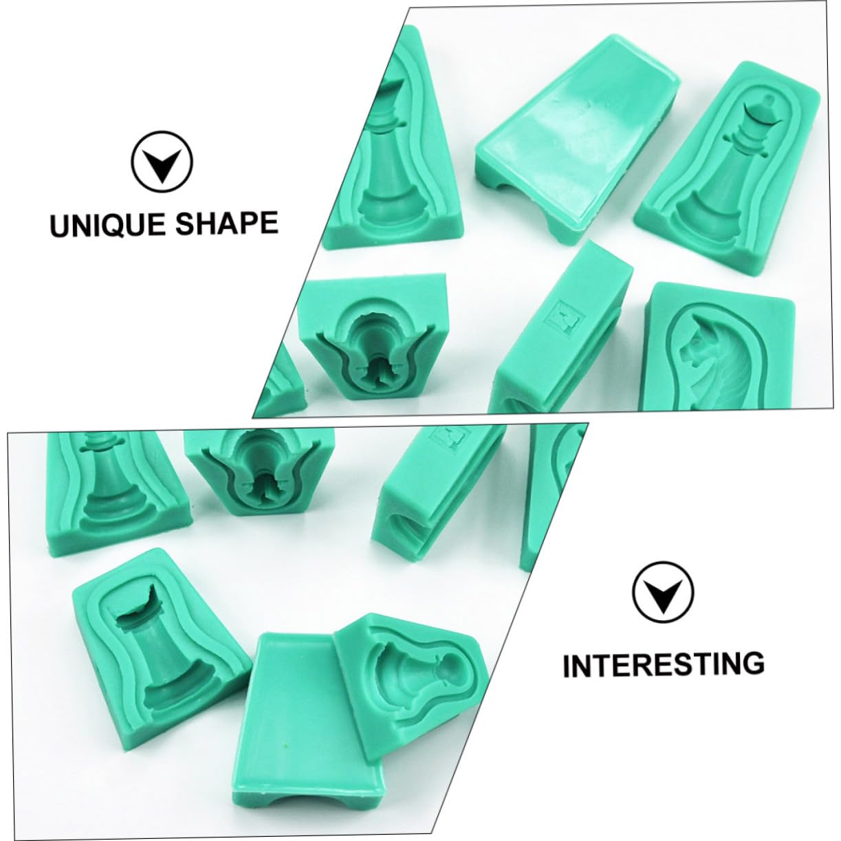 Stampo Cioccolato Scacchi 12 Pezzi in Silicone Verde | Dolci e Fondant, Flessibile e Facile da Pulire, Design Creativo per DIY