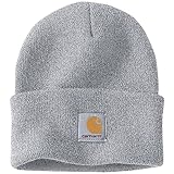 [カーハート] ニットキャップ ビーニー 帽子 無地 シンプル ロゴ 防寒 A18 Heather_Grey ONE_SIZE [並行輸入品]