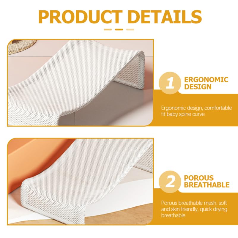 ibasenice Baby Bath Support Net Mesh Seat Ergonomic Infant Bath Pad for Newborns and Toddlers 18.11X9.45X5.71 Inches Comfortable Non-Slip Bathing Aid for Baby Shower