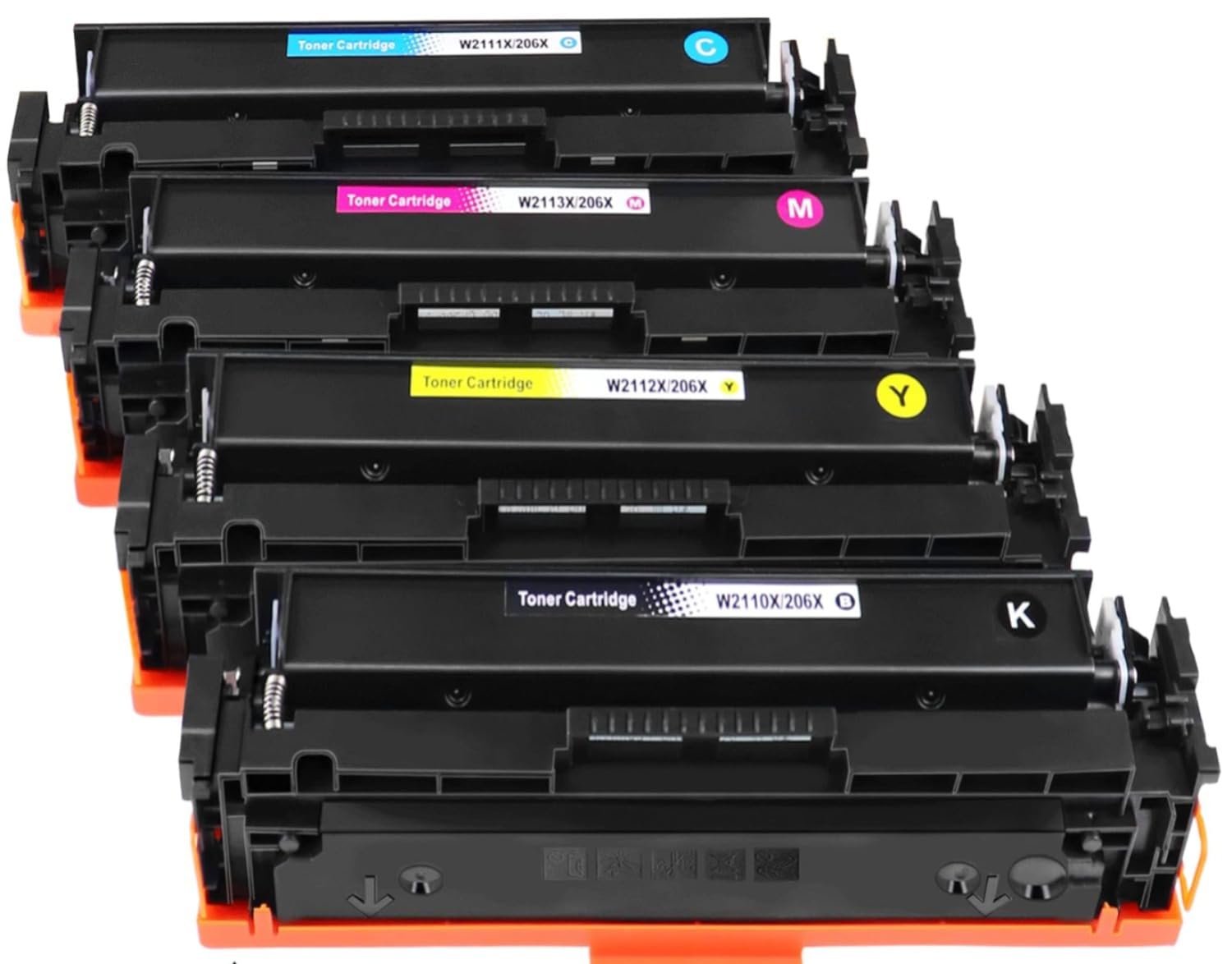206X Toner Cartridges Compatible W2110X W2111X W2112X W2113X High Yield 2350Pages Black,1550Pages CMY for HP Color LaserJet M255dw M255nw M282nw M283fdw M283fdn M283cdw-CMYK-Set