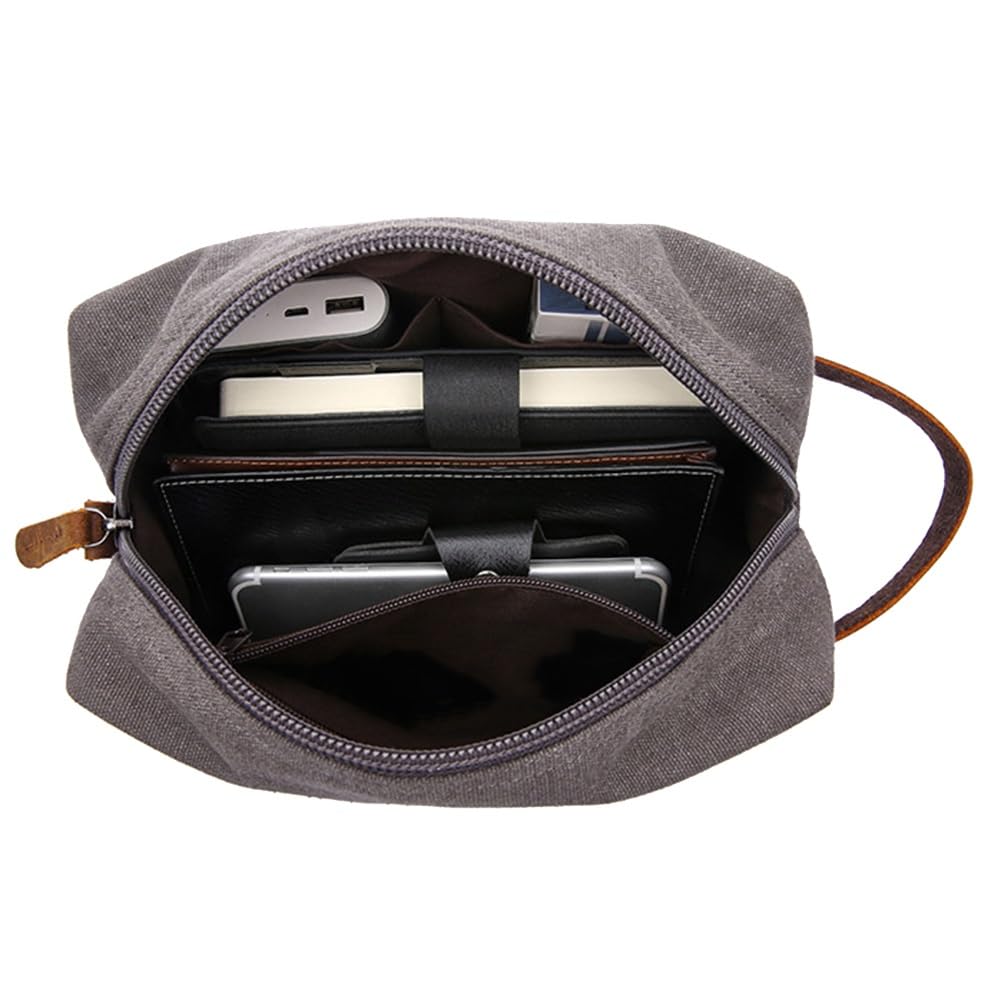 Borsa da Toilette retrò da Uomo, Kit da Viaggio per la rasatura, Borse per Cosmetici e Trucco, Organizer, Borsa da Toilette in Tela
