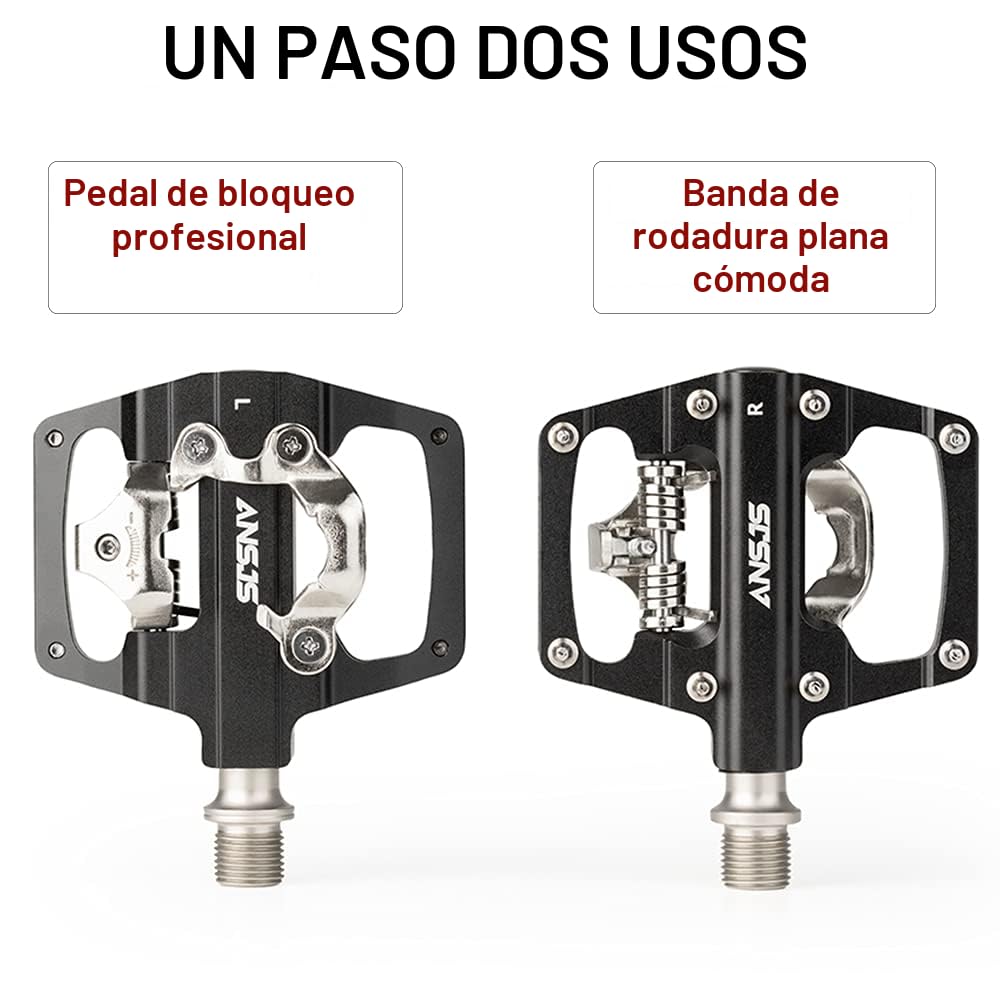 Pedales de Bicicleta de montaña, 3 rodamientos Pedales de Bicicleta Plataforma Pedales Planos de Bicicleta Pedales de 9/16" Pedales MTB Negros Pedales de Bicicleta de Metal