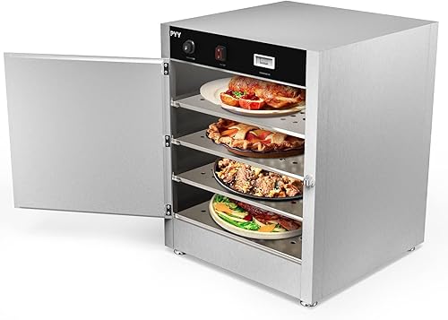 PYY Gabinete de calentamiento de 4 niveles para comida comercial para catering, con control de temperatura y bandeja de agua, calentador de