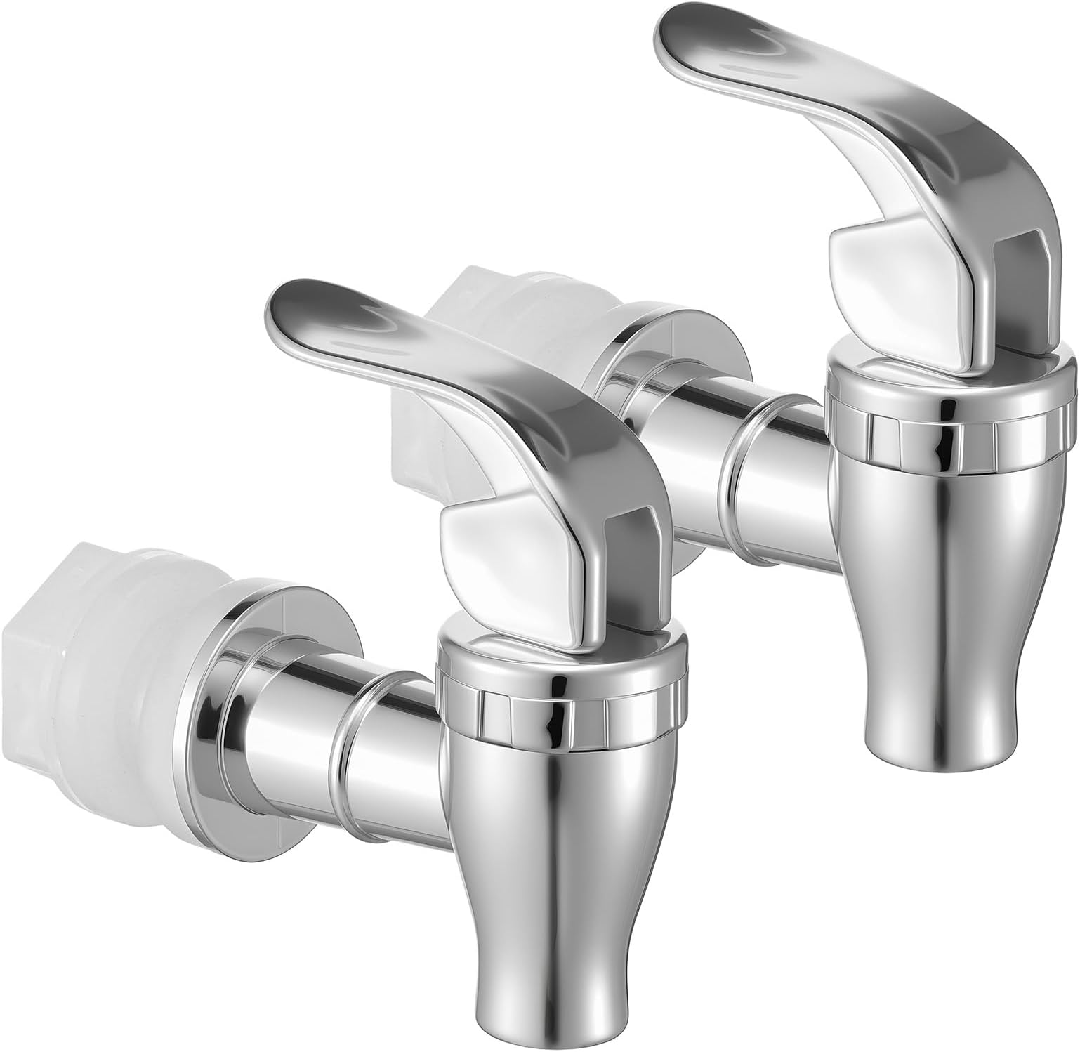 Beverage Dispenser Replacement Spigots, 2 PCS Water Cooler Spigot Replacement with 360° Easy-Turn Handle, Water Dispenser Spigot Silver Push Style Drink Spout for Lemonade Juice Party