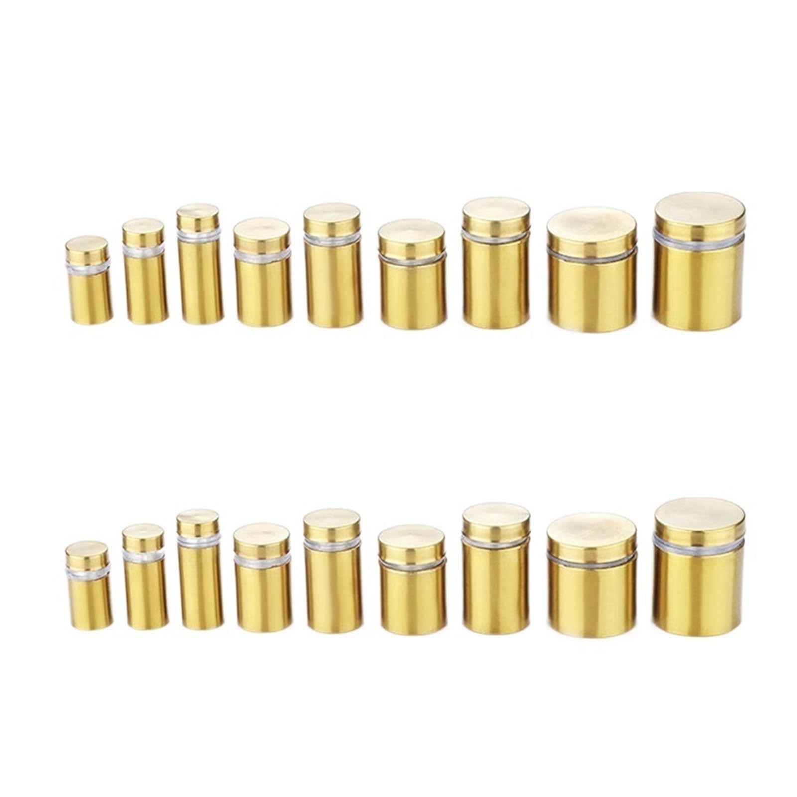 YDHSIKK Standoff Fixings, Stainless Steel Glass Hollow Standoff Screws Brushed Gold 20 Pack Multiple Sizes Signage(12x20mm)