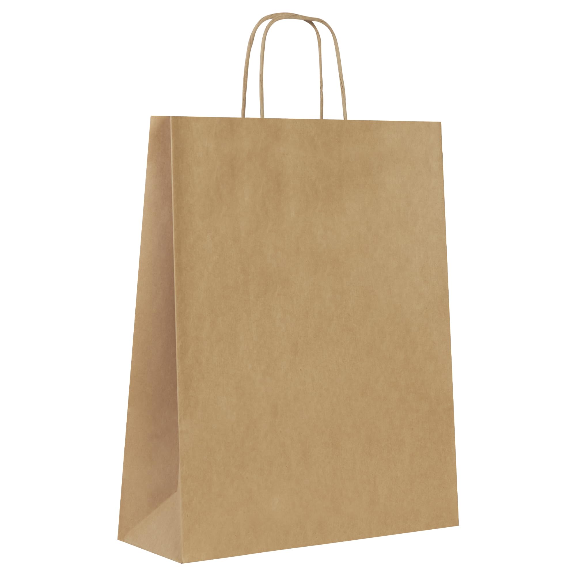 MAMAPAS 40 Sacchetti di carta manico riccio, sacchetto kraft, sacchetti di carta con manici, sacchetti regalo, sacchetti di nozze, sacchetti bianchi (32+12x42 kraft)