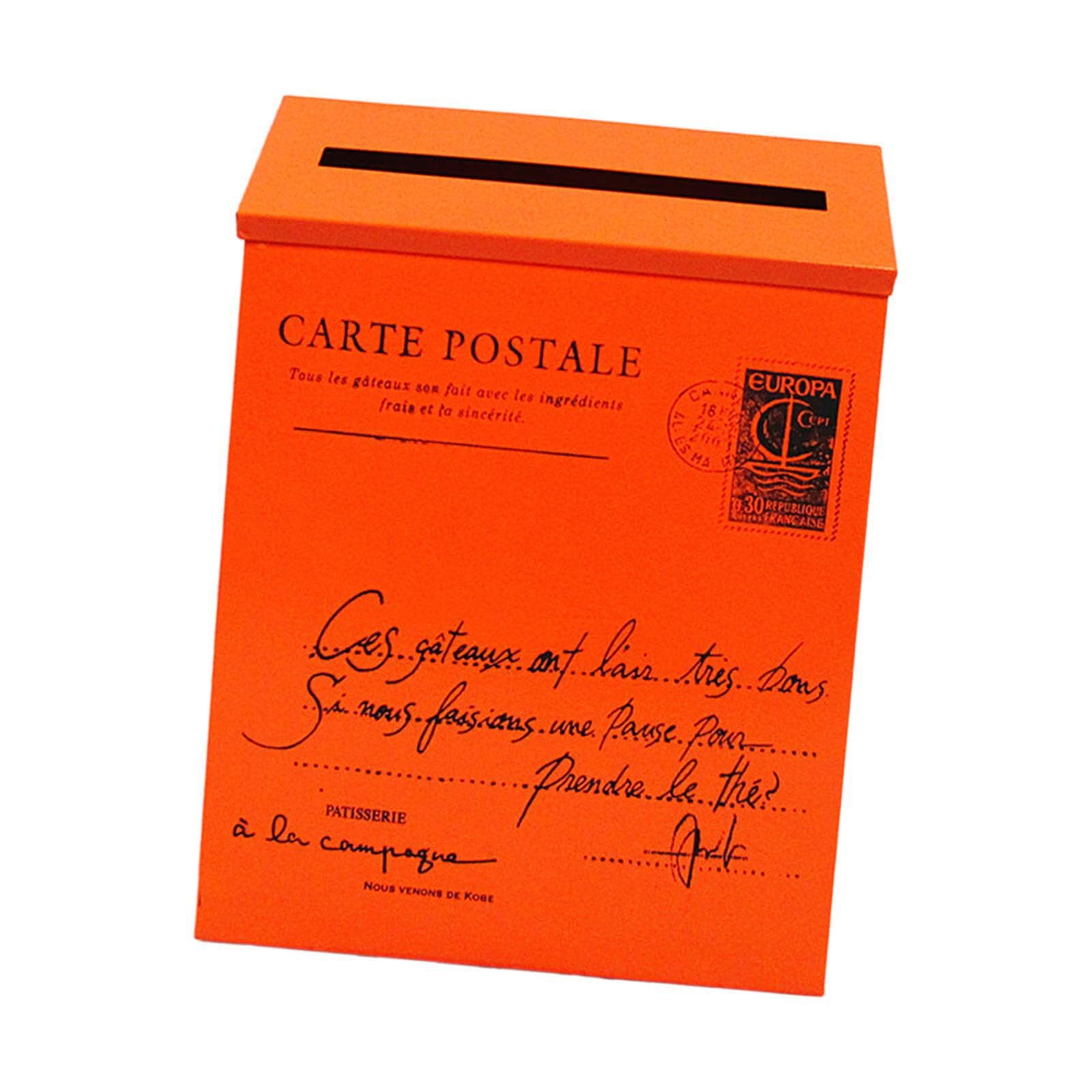 TWISAXC Large Capacity Metal Postbox Easy-to-Install Wall Hanging Mail Box For Home Decor Wall Mount Mailbox For House Is Simple And Convenient To Install, orange