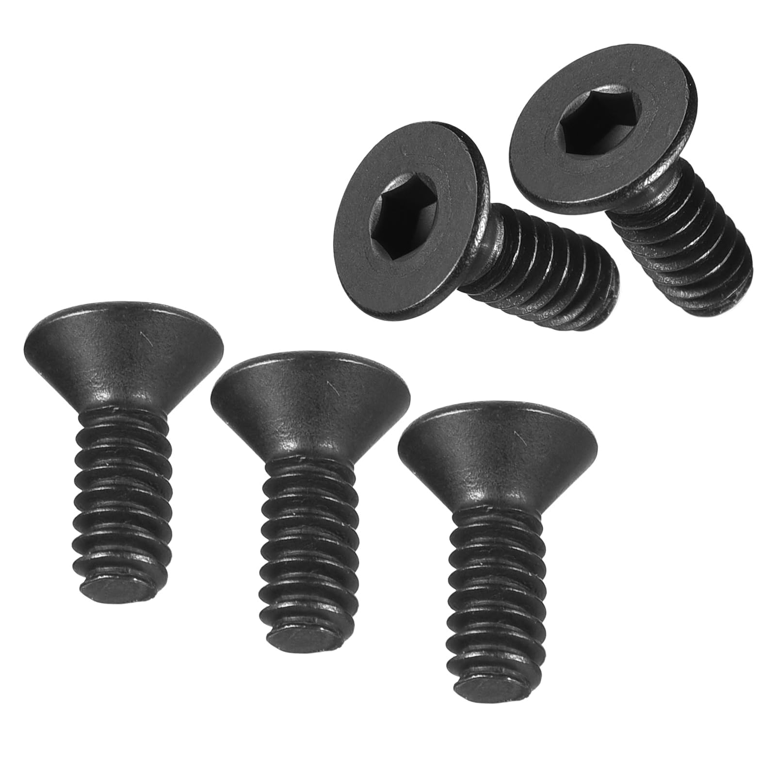 MACHSWON #10-24 x 1/2" Flat Head Socket Cap Screws 10.9 Grade Carbon Steel Countersunk Head Allen Head Bolts Fully Threaded Black Oxide Fasteners 50Pcs