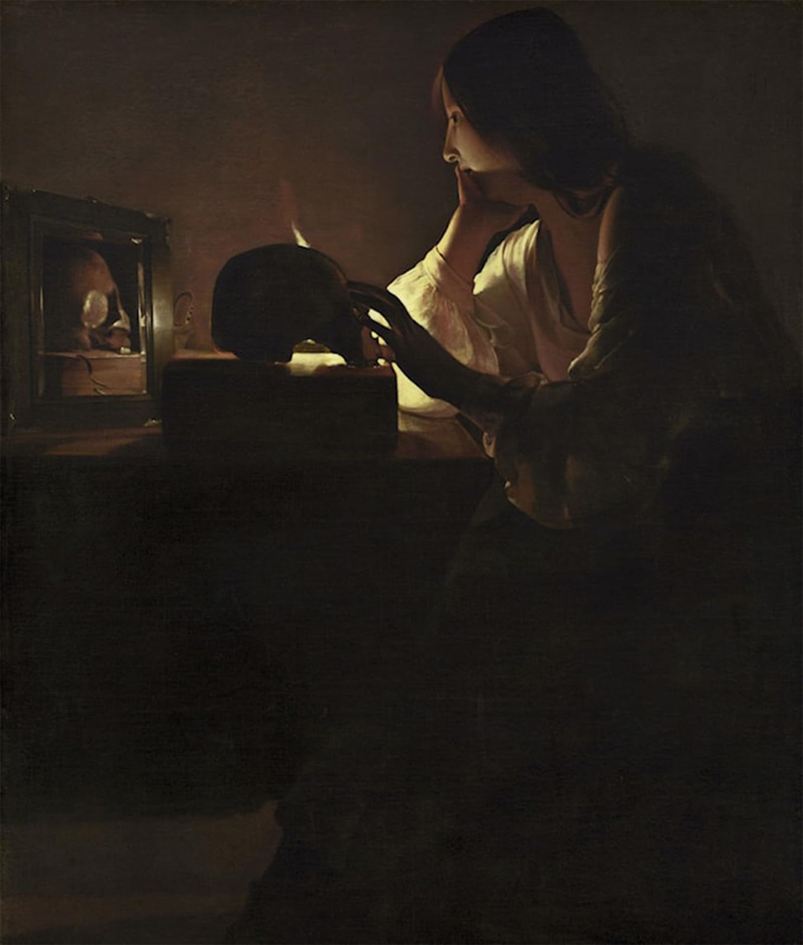 SERENDIPITP Vintage Wall Art Canvas Nordic Poster Canvas Print Picture the Repentant Magdalen by Georges De La Tour Wall Art Poster for Home Decor 60x90cm