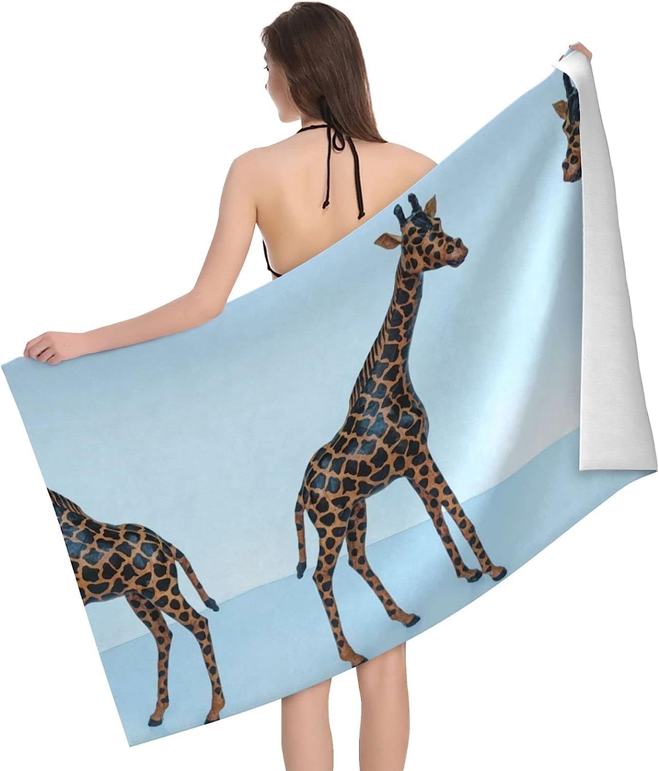 Serviette De Plage 3D, Séchage Rapide Microfibre Serviette De Bain, Girafe Animale Serviettes De Plage XXL 150 X 200 Cm, Voyages, Camping, Vacances, Femme Homme Enfant Drap De Plage -8G2G