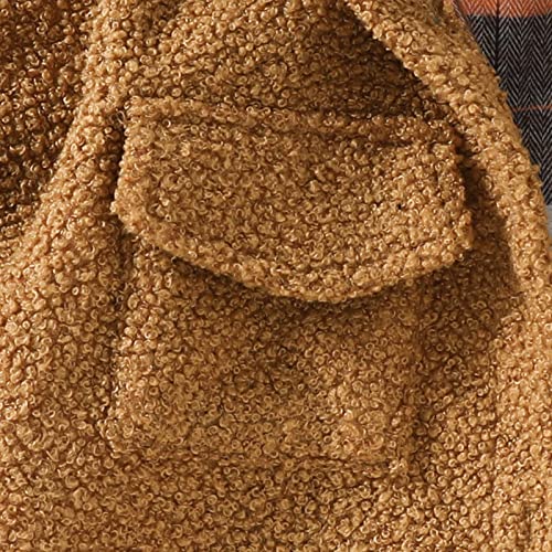 Dress Coat for Teen Boys Fleece Thick Warm Coat Winter For Babys Clothes Coat Jacket Brown Reversible Wearing2