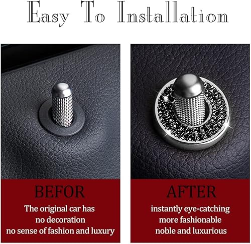 Miniatura 4 de HAOBO 4 Piezas Cubiertas Brillantes para Cerradura de Puerta de Auto, Cubierta de Perno de Puerta de Auto, Calcomanías Brillantes para Tirador de