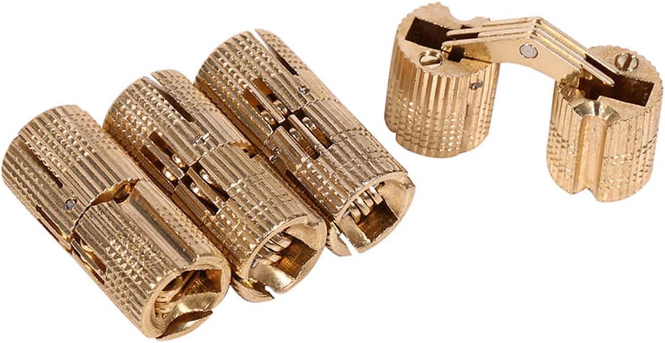 Copper Cabinet Door Concealed Hinge, Heavy Duty Anti Rust Hinge, 180 Degree Opening Angle for 10, 12, 14, 16mm, Ideal for Caravan, Worktop, Table DIY Projects (#02)