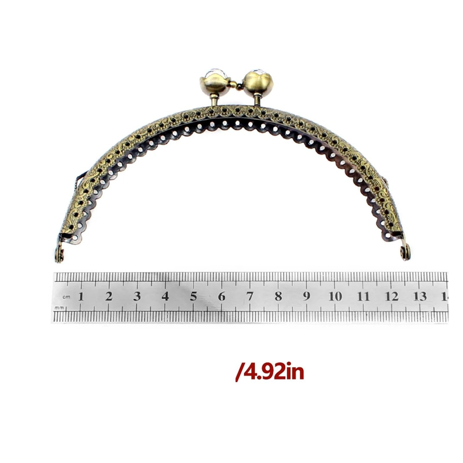 5 uds 12, CM Emicircle repujado encaje Lotus Kiss cierre de manija del marco for bolso mano accesorios costura repuesto Para Hogar(12.5CM NO.5)