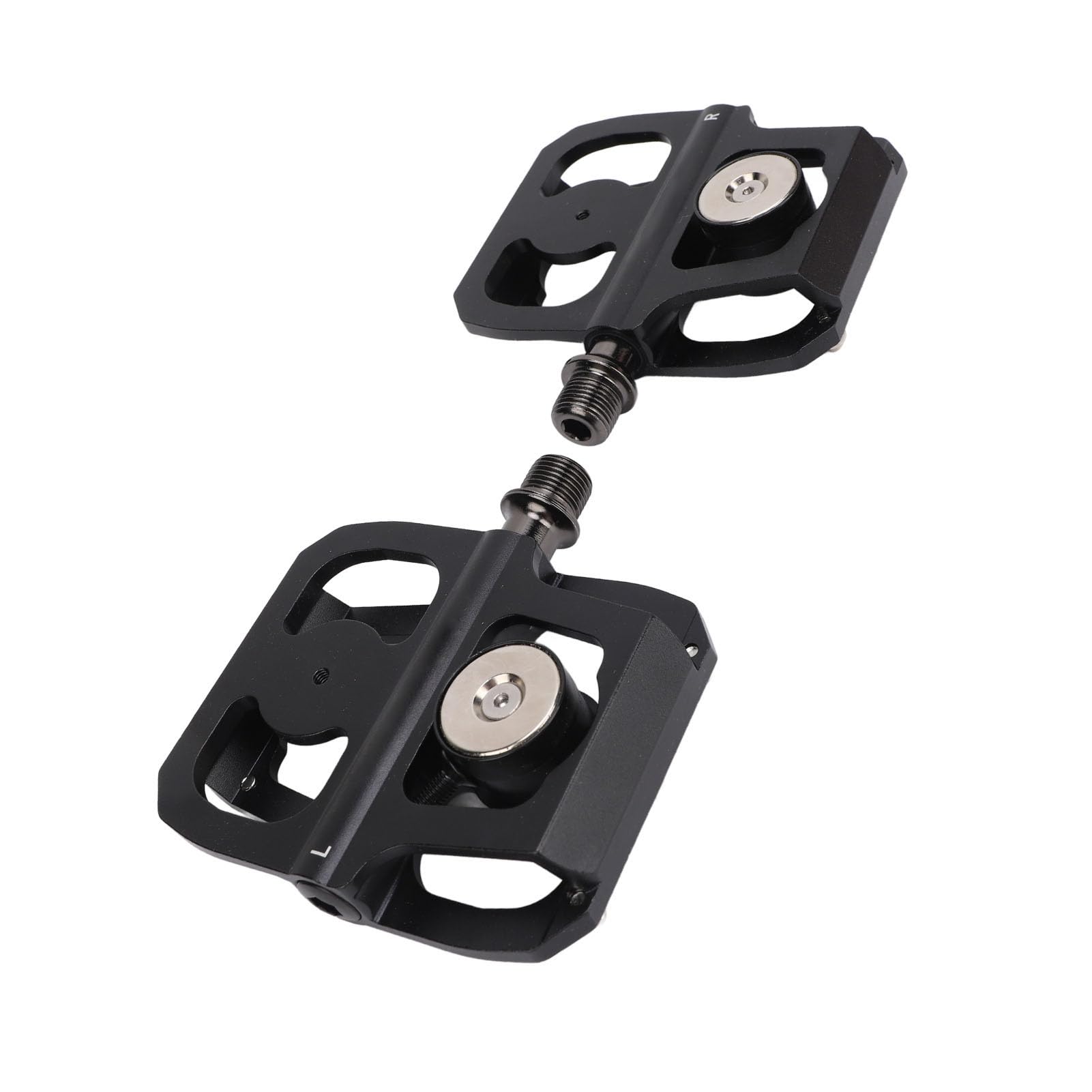 Pedales de bicicleta con rodamiento DU sellado, pedales de plataforma plana de aleación de aluminio con eje de acero y interfaz roscada universal