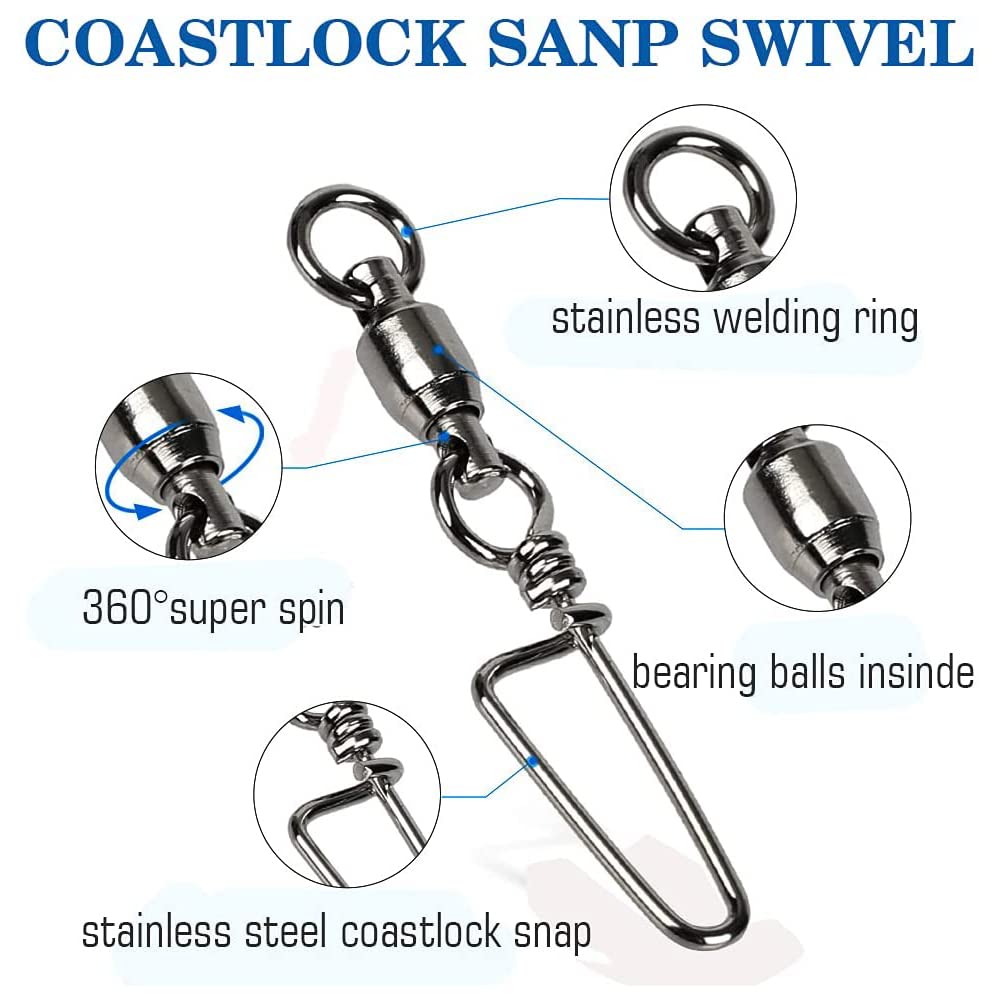 9 Tong High Strength Fishing Snap Krętła łożysko kulkowe nierdzewne kołki wędkarskie słonowodne odporność na korozję beczki obrotowe do połowów słodkowodnych czarne