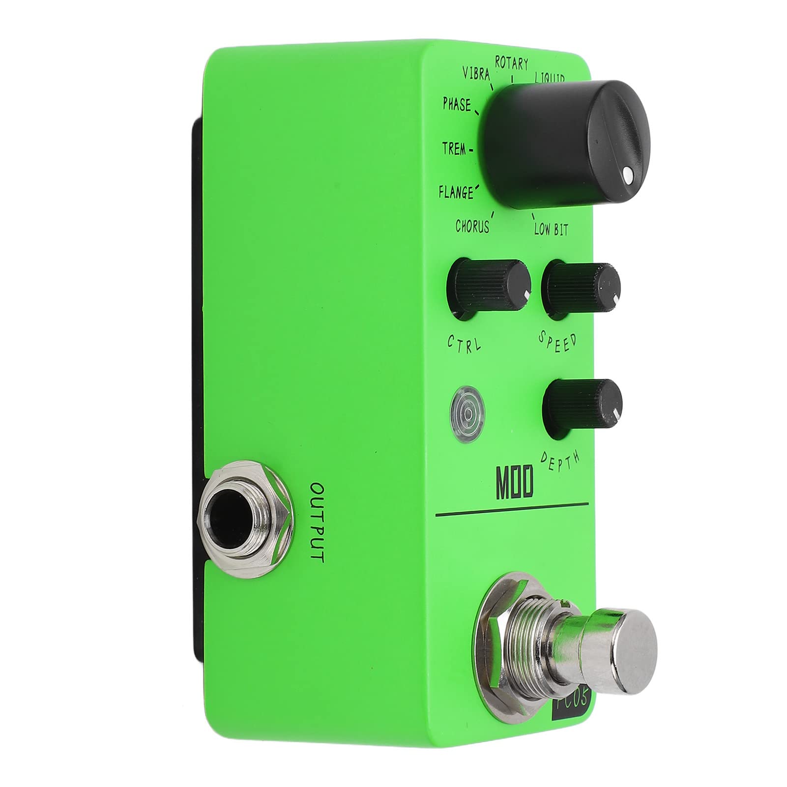 Pedale Effetto Chitarra Elettrica Mini Pedale di Modulazione con 11 Effetti Classici per Musicisti Dimensioni Compatte in Metallo Verde