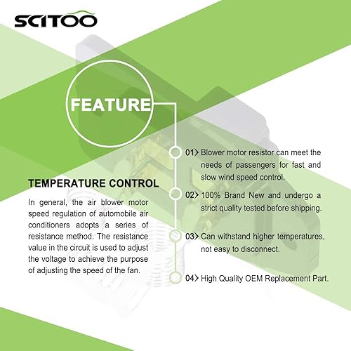 Miniatura 9 de Ventilador de calentador de aire acondicionado, ventilador HVAC Motor Resistor SCITOO Fit para 1994-2001 para Acura para Integra 1992-1998 para