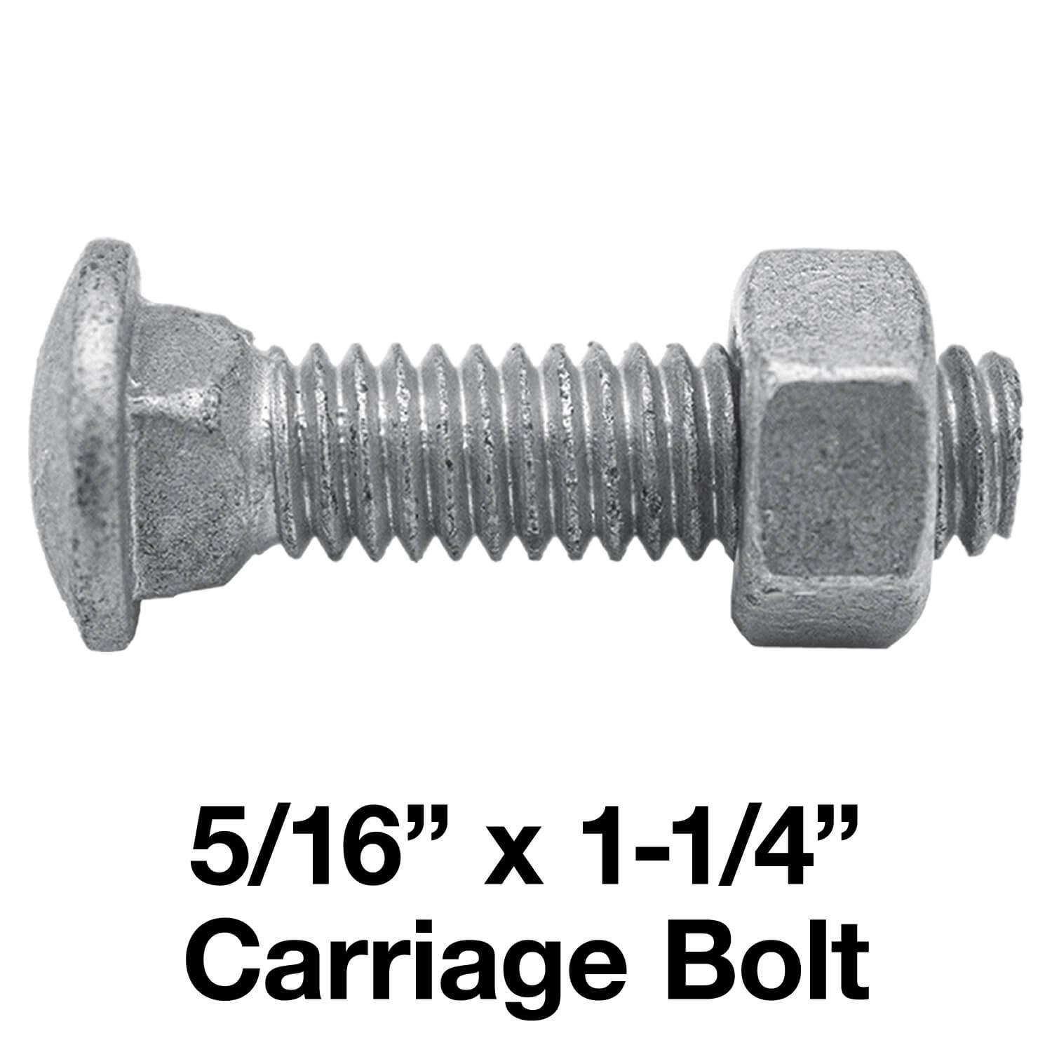 Bulloni a testa tonda 5/16-18 x 1-1/4": zincati Bulk Chain Link Fence Bulloni (100 pezzi)