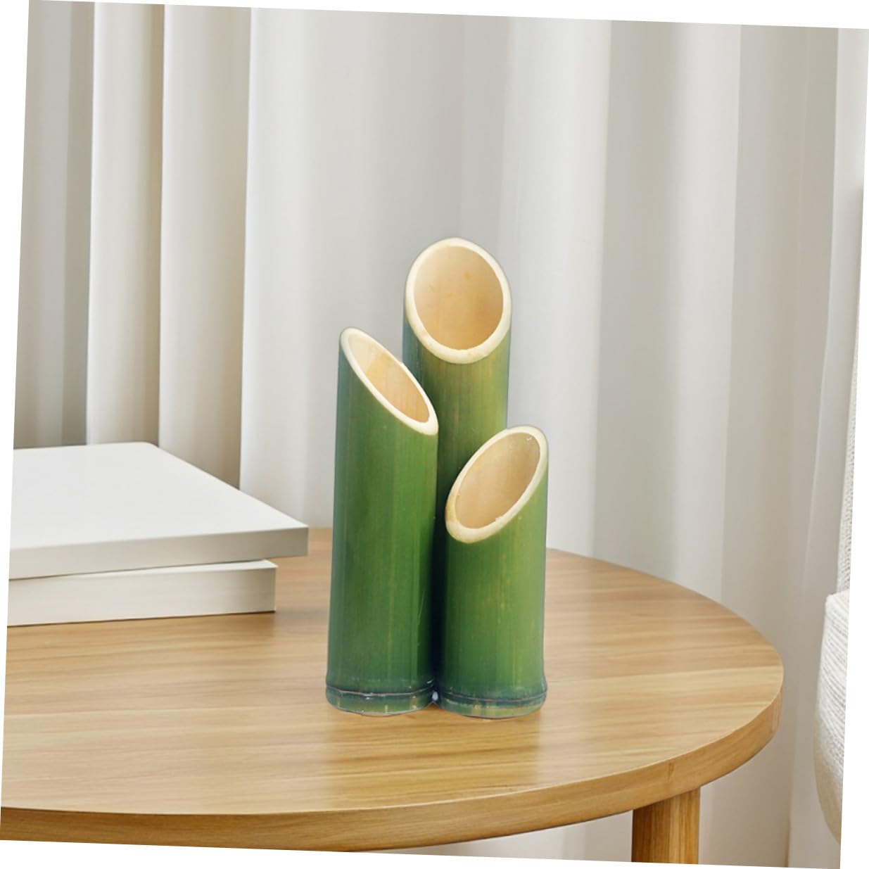 Vases Tubes en Bambou Pot de Fleurs Rustique Vert Lot de 3 pour Arrangement Floral Design Naturel pour Mariages et Occasions Spéciales