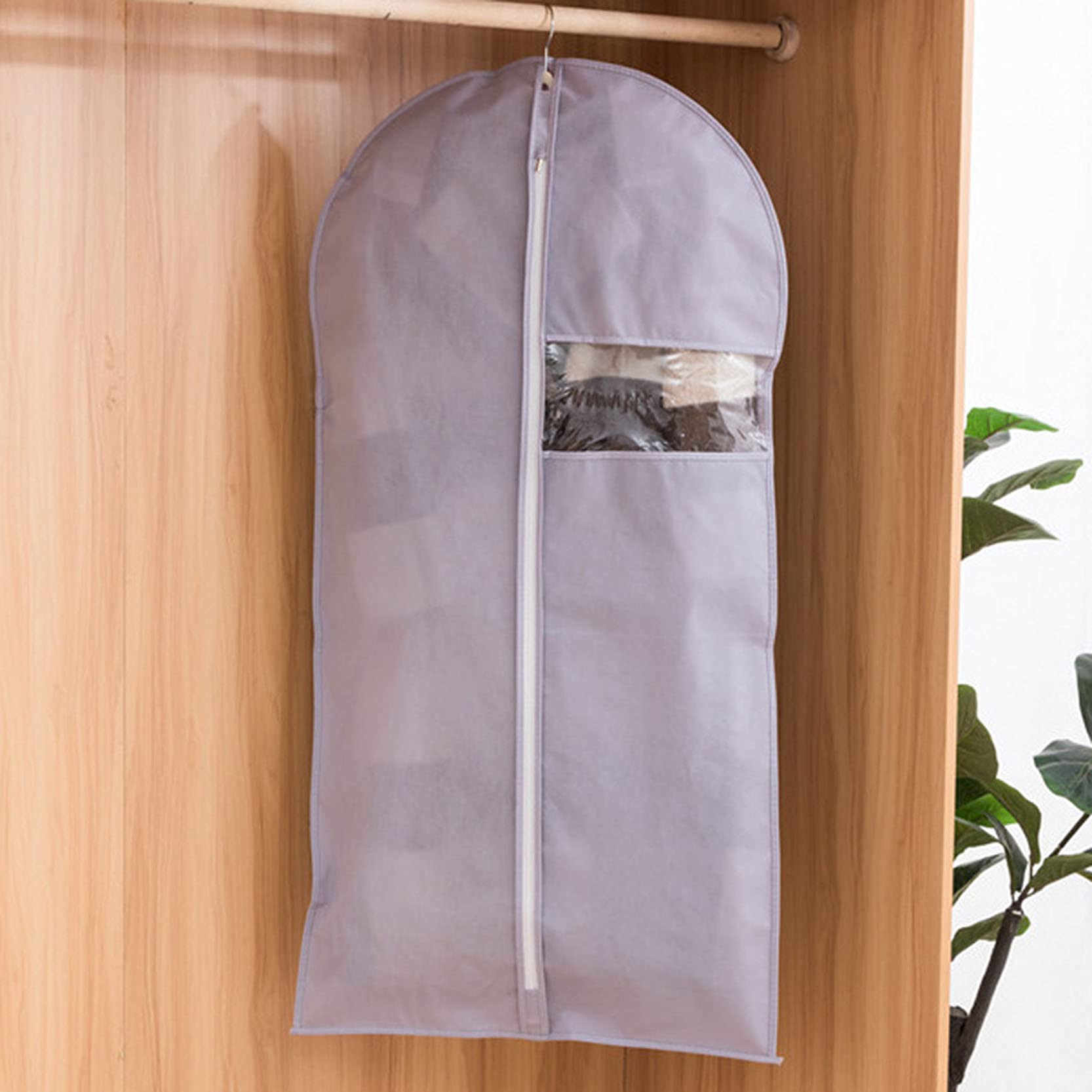 Bolsas para Ropa para Ropa, 6 Piezas Bolsa Protectora para Fundas de Ropa No Tejidas con Cremallera y Ventana Transparente, Bolsas para Fundas de Vestir a Prueba de Humedad para Traje, Abrigo, C