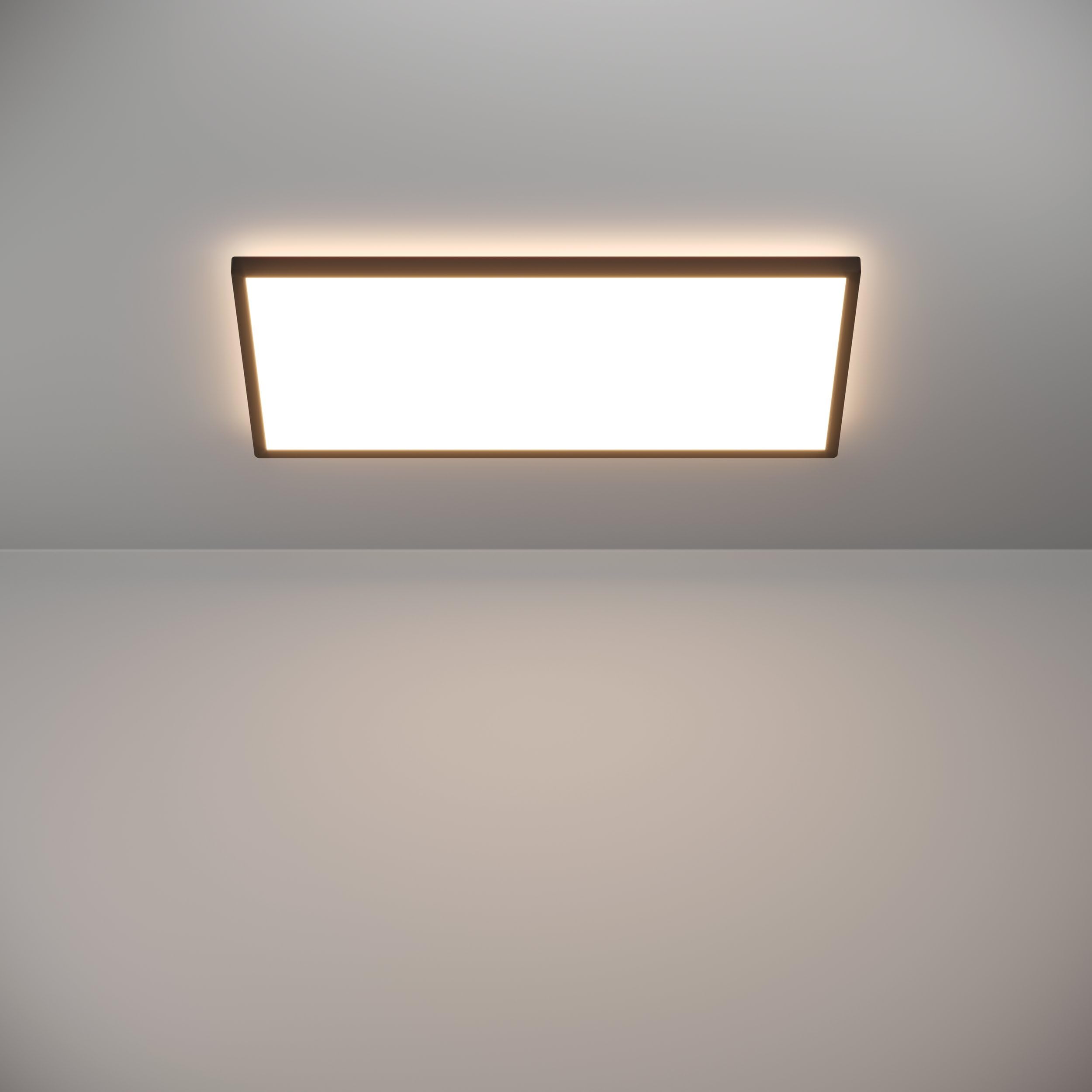 EGLO LED Deckenleuchte Rovito, runde Badezimmer Deckenlampe | Badlampe Decke aus Kunststoff in Schwarz und Weiß, Deckenbeleuchtung warmweiß-kaltweiß, IP44, 57x30 cm
