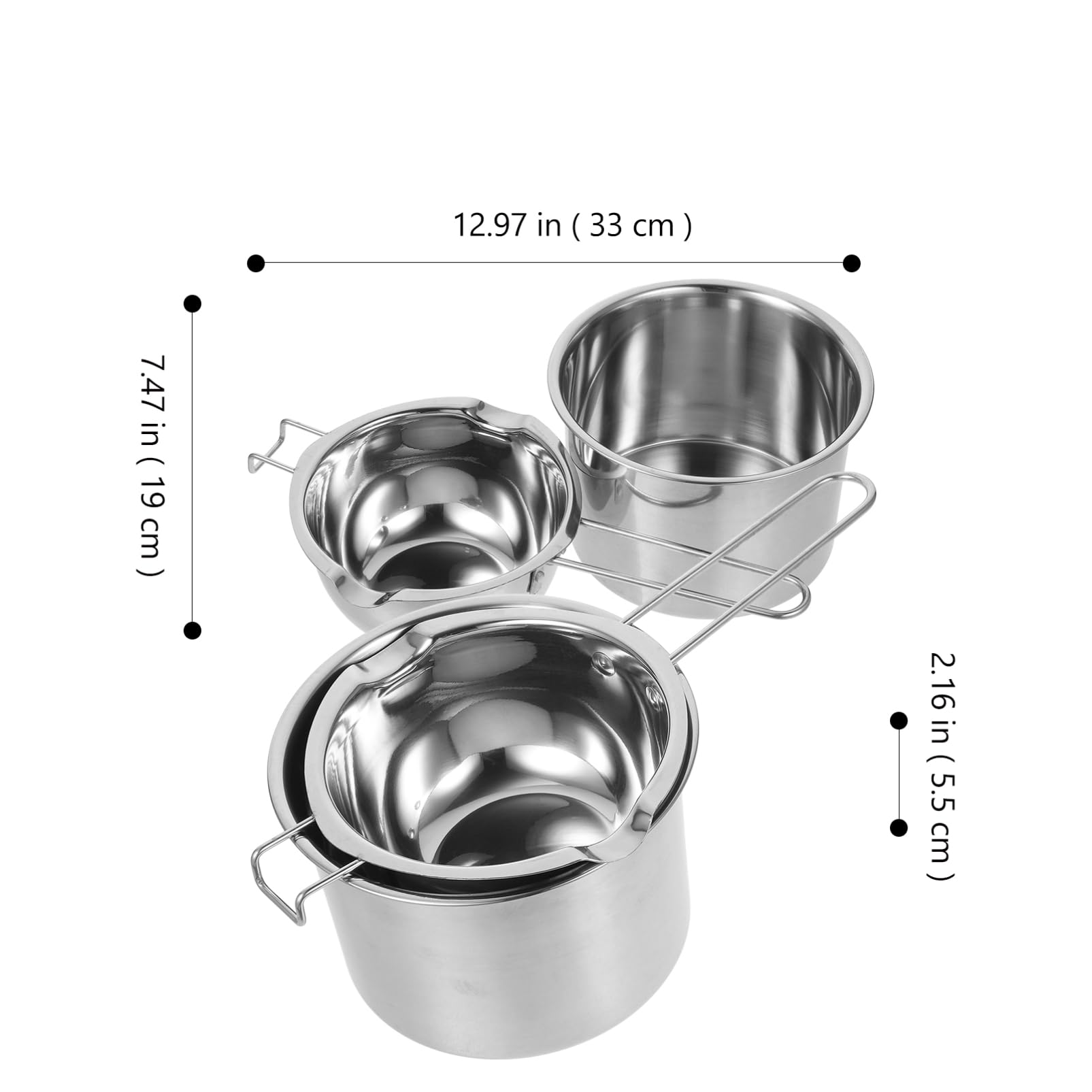 NUOBESTY Edelstahl Schokoladenschmelzer 1 Satz Doppelkessel Silber