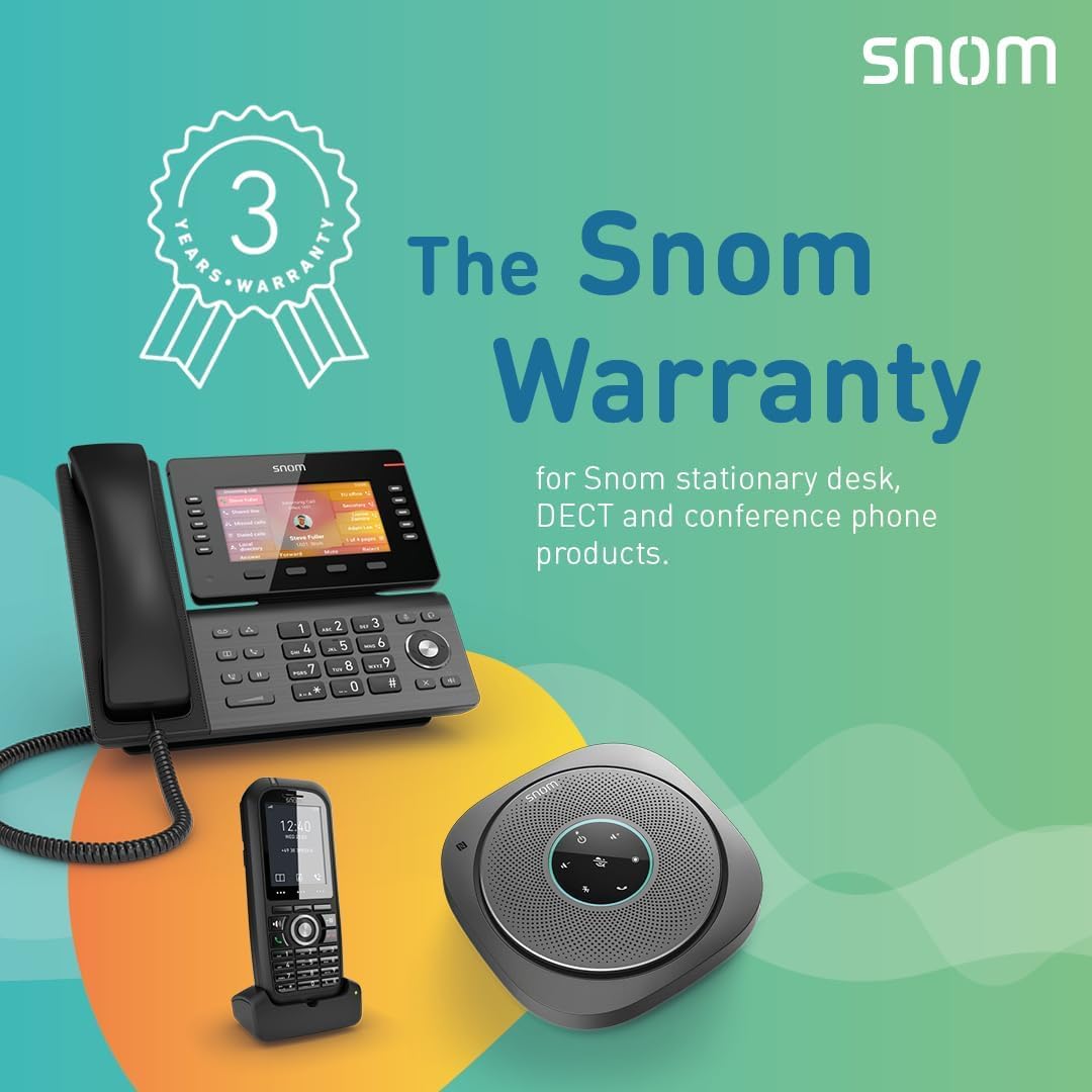 Snom M6 Ripetitore DECT per Telefono Cordless Casa - Estende il Raggio d'Azione di Basi DECT Snom M300, M400, M700, M900 - Fino a 5 Chiamate Simultanee, Qualità Audio a Banda Larga