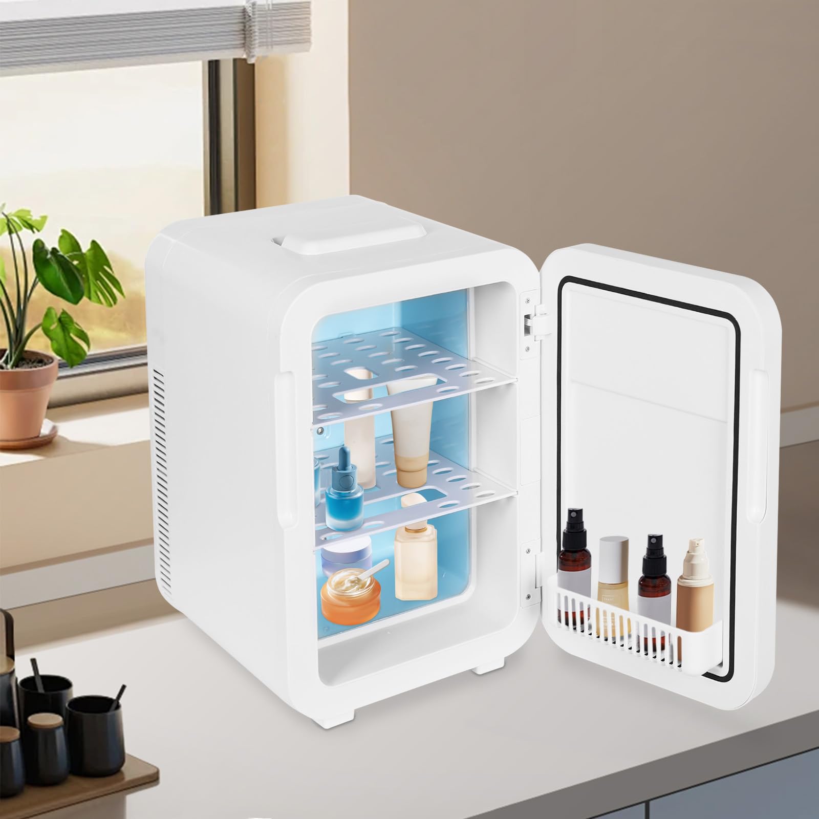 Zestardair Beverage Refrigerator Cooler, 20l Mini Fridge With Digital Temperature Control, Countertop Small Fridges With Ac/Dc Power For Skin Care, Beverage, Office Desk, Cosmetics, Food, Drinks on Fridge.com - View 2