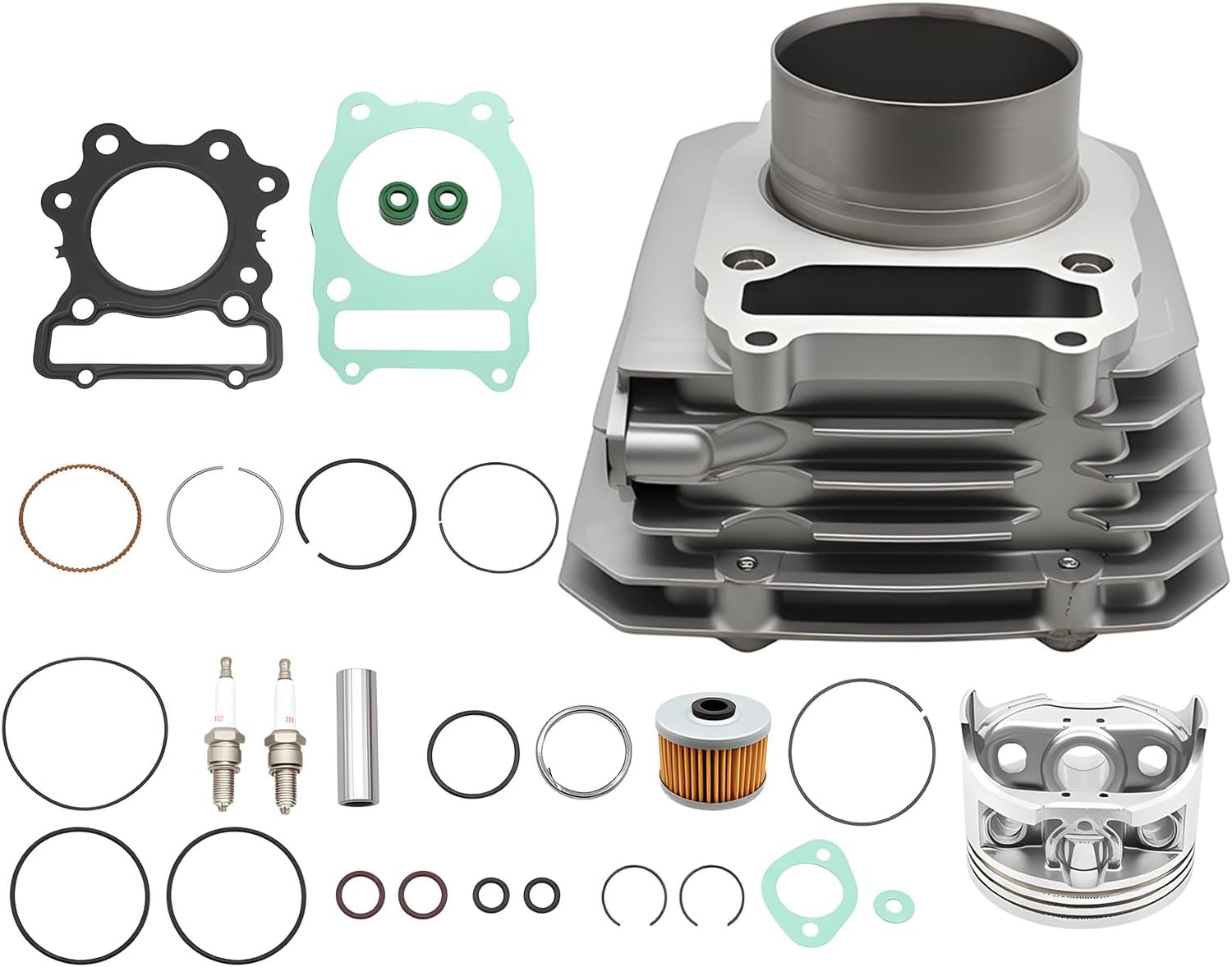 Top End Rebuild Kit 74mm Piston Ring Tensioner Compatible with 1988-2000 TRX300 TRX300 FW Fourtrax300 4x4 2x4 Replace 12000-HC4-000 12100-HC4-000