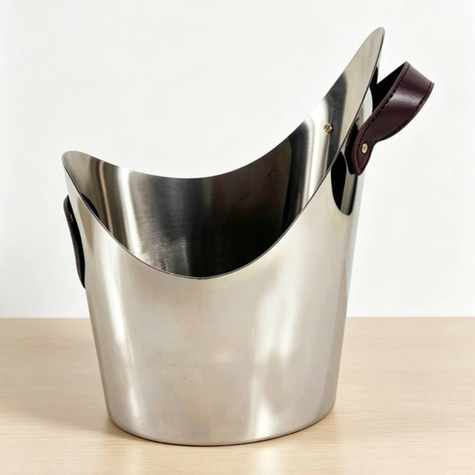 Secchiello Ghiaccio in Acciaio Inox Stile Moderno di Lusso Porta Bottiglia in Acciaio Antiruggine Vaso Decorativo Metallo per Ristoratori, Showroom, Grande 28x15x31cm