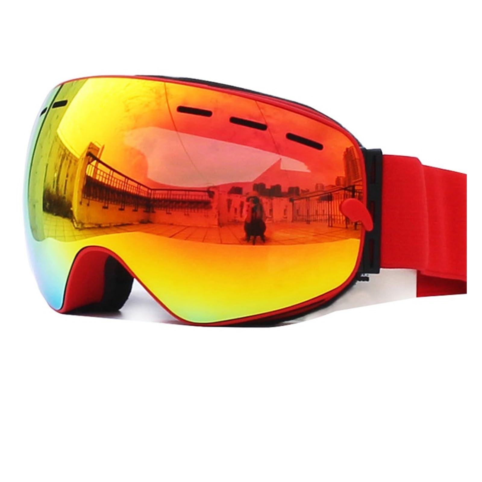 Occhiali da sci Occhiali da sci a doppio strato UV400 - maschera da sci grande antiappannamento Occhiali da sci da neve Snowboard Occhiali da sci Occhiali con lenti a specchio Occhiali da estern