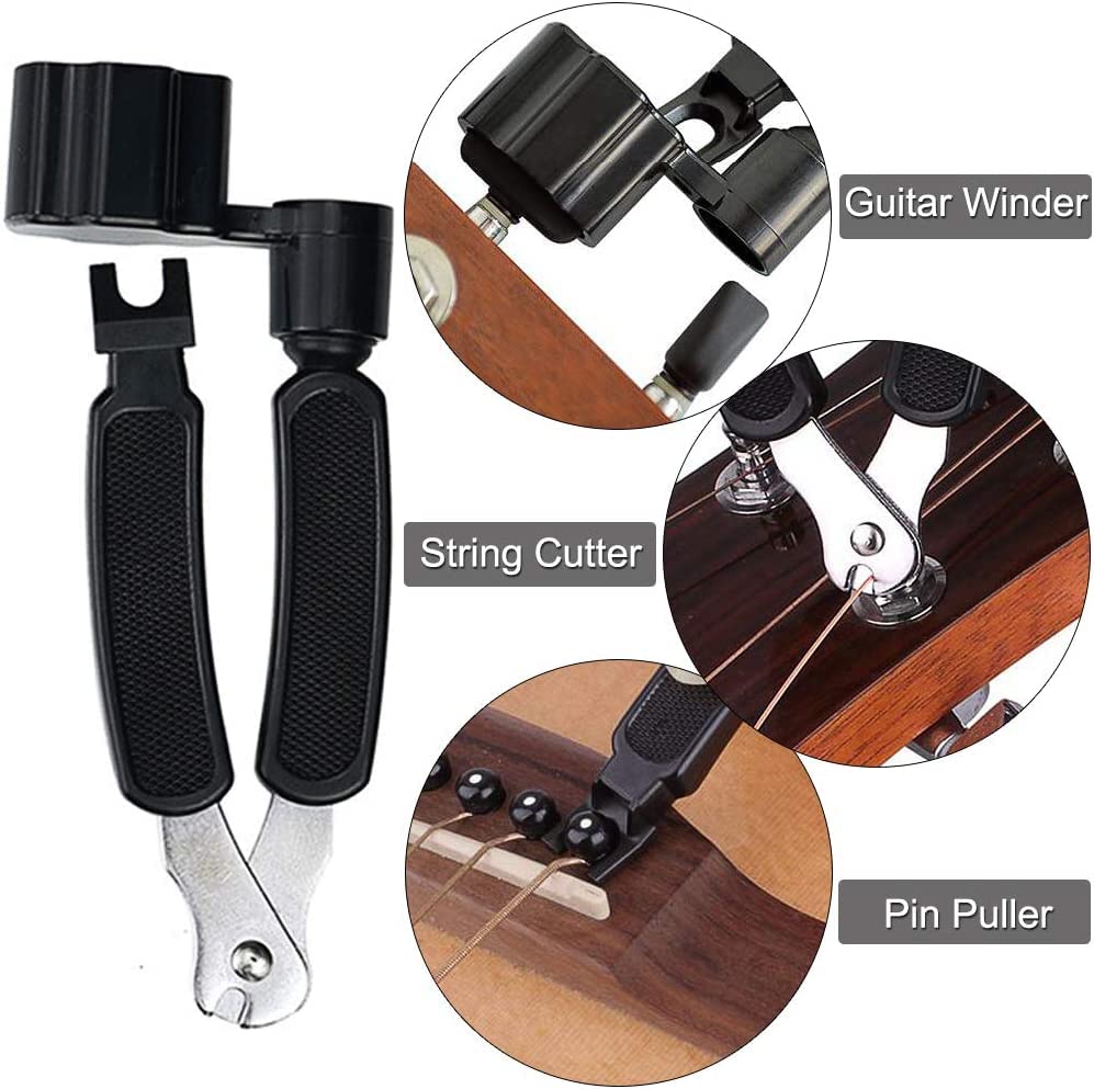 Image of DEVICE OF URBAN INFOTECH Guitar Strings with Guitar String Winder, String Cutter, Pin Puller All in One Guitar Tool Acoustic Guitar Strings with Guitar Picks Guitar Accessories for Acoustic Guitar