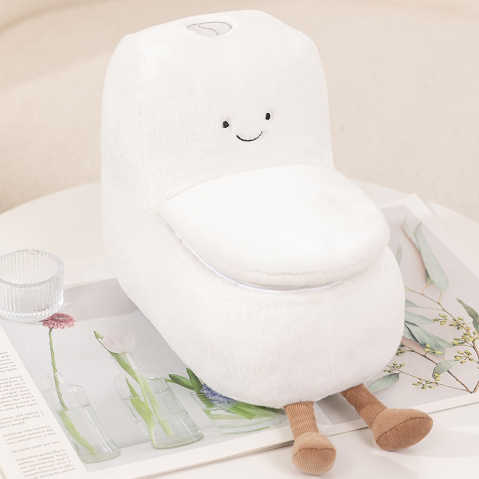 Plüschspielzeug – Flauschige und kuschelige Toilette aus Plüsch | Toilettenzubehör Plüschspielzeug | Pluxies aus Plüsch