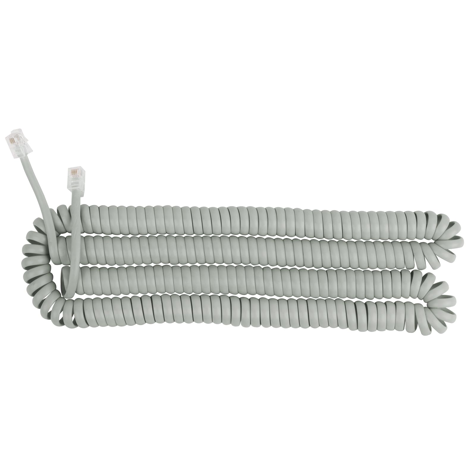 Uvital 1 Pack 25FT Gray Extra Long Phone Handset Cord(Coiled Length 3FT), Phone Cord for Landline, RJ9 Telephone Cords for Landline Phones