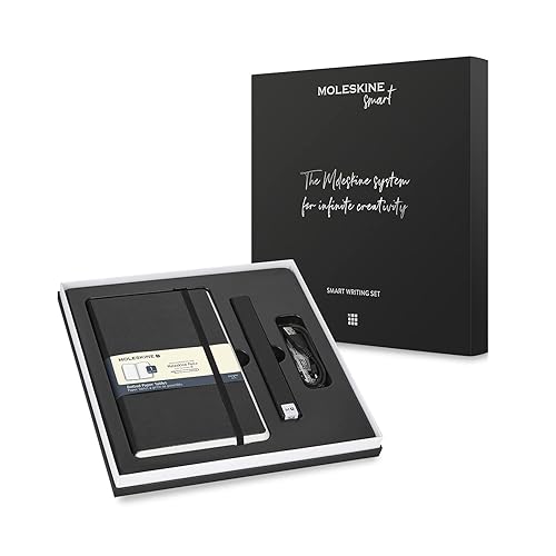 Moleskine Smart Writing Set Ellipse, Notebook e Pen+ Ellipse Smartpen, Taccuino con Copertina Rigida Nera Adatta all'Uso con Pen Moleskine+, Colore Nero, Fogli a Righe