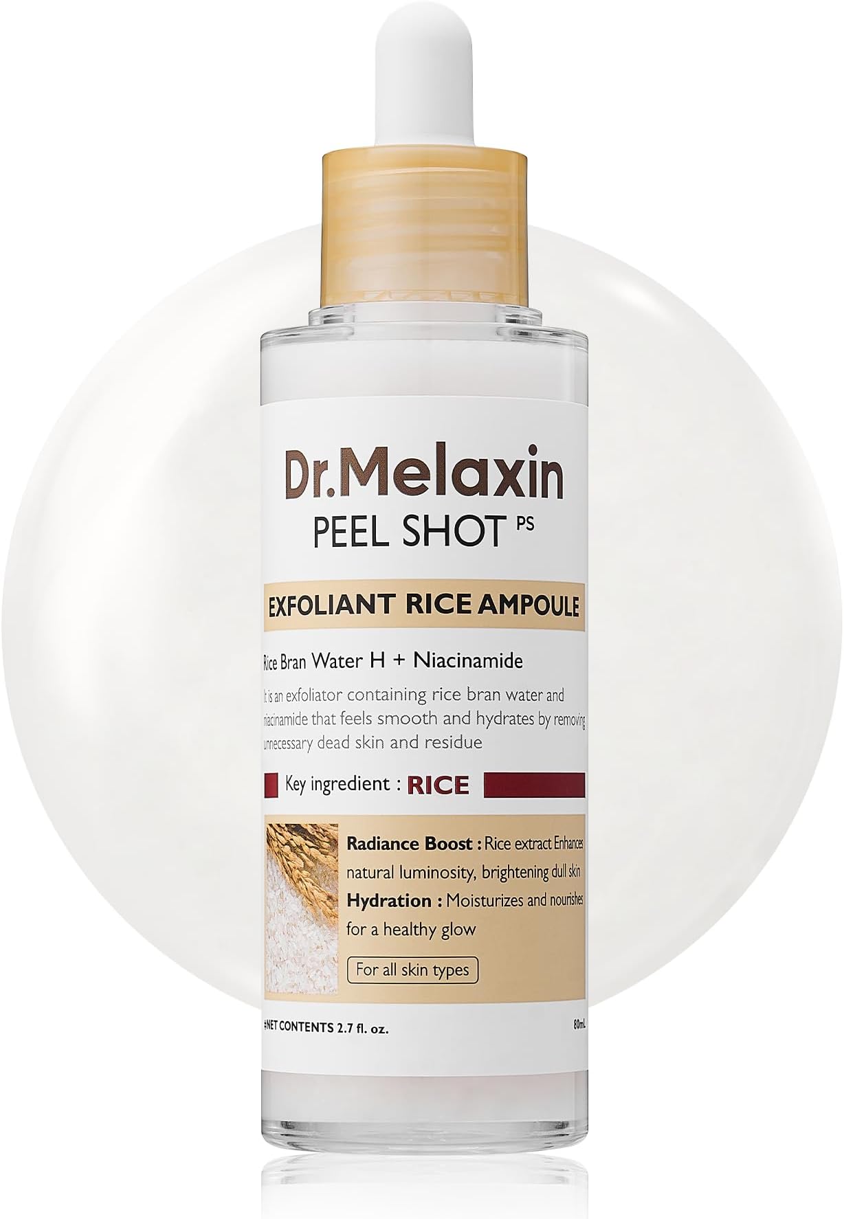 Amazon.com: Dr.Melaxin Peel Shot Glow White Rice Peeling Ampoule, Soft ...