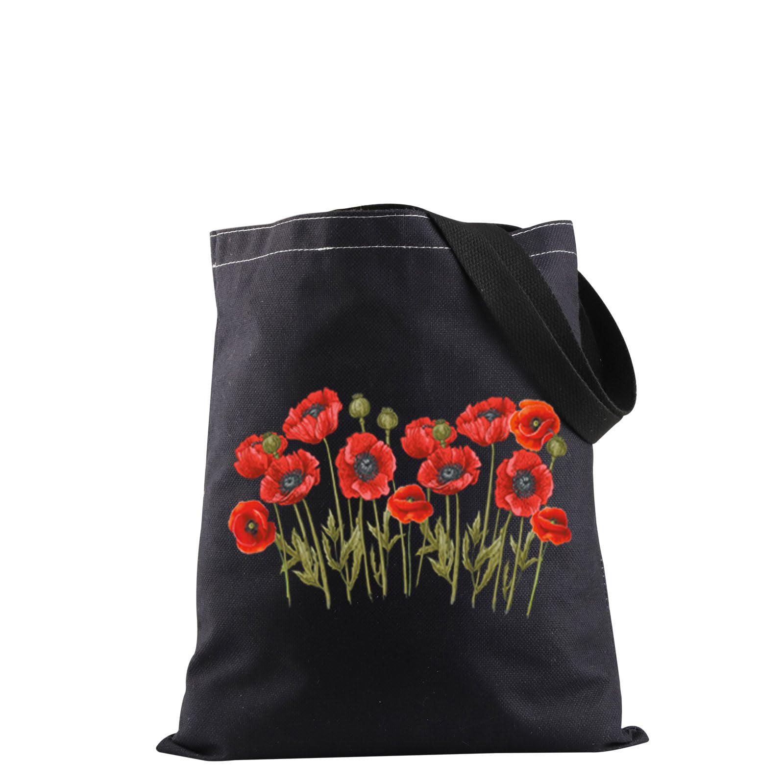 PYOUL California State Flower Tote Bag Red Poppy Flower Shopping Bag Wildflower California Poppies Gift (Poppy Flower Tote EU)