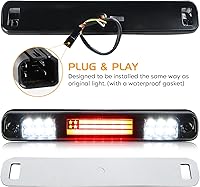 Vista 5 de Conjunto de luz trasera + tercera luz de freno para Chevy GMC C/K 1500 2500 3500 88-99, para Chevy Silverado 94-98, para Blazer 92-94, luces