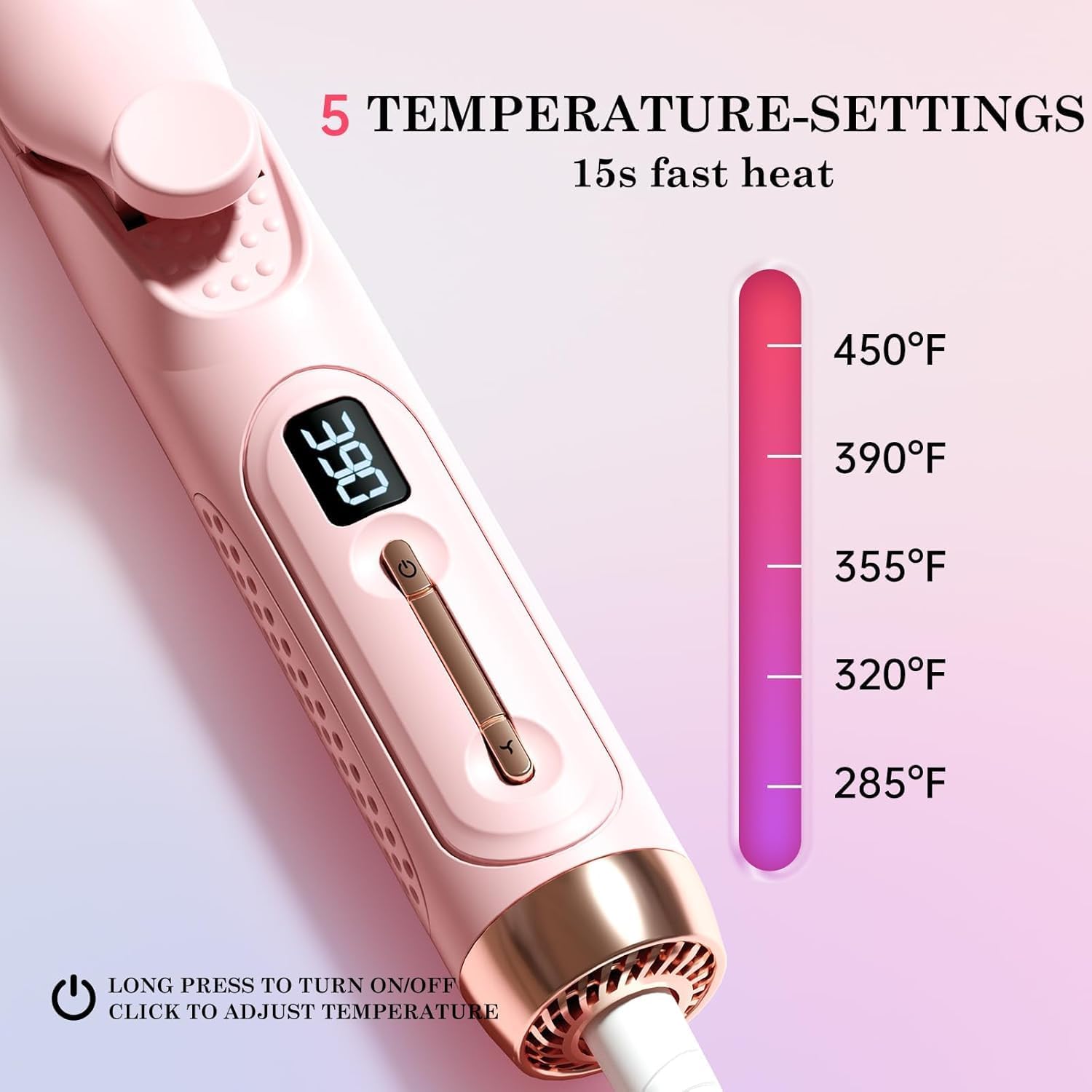 Hair Straightener and Curler 2-in-1, 360°Airflow Styler Curling Iron, LED Digital Display Multiple Temp, Auto Off, Dual Voltage with Infrared - Image 4