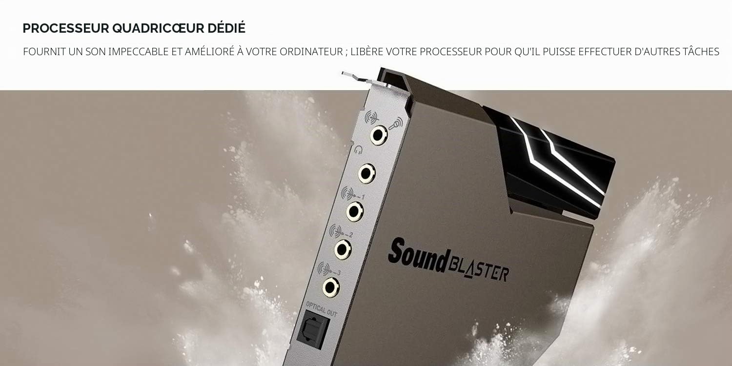 Creative Sound Blaster AE-7 Carte son interne PCIe, processeur quad-core, 127 dB DNR ESS SABRE 9018 DAC, Xamp Discrete Custom Bi-Amp, Discrete 5.1/Virtual 7.1, Dolby, DTS Encodage (Noir)