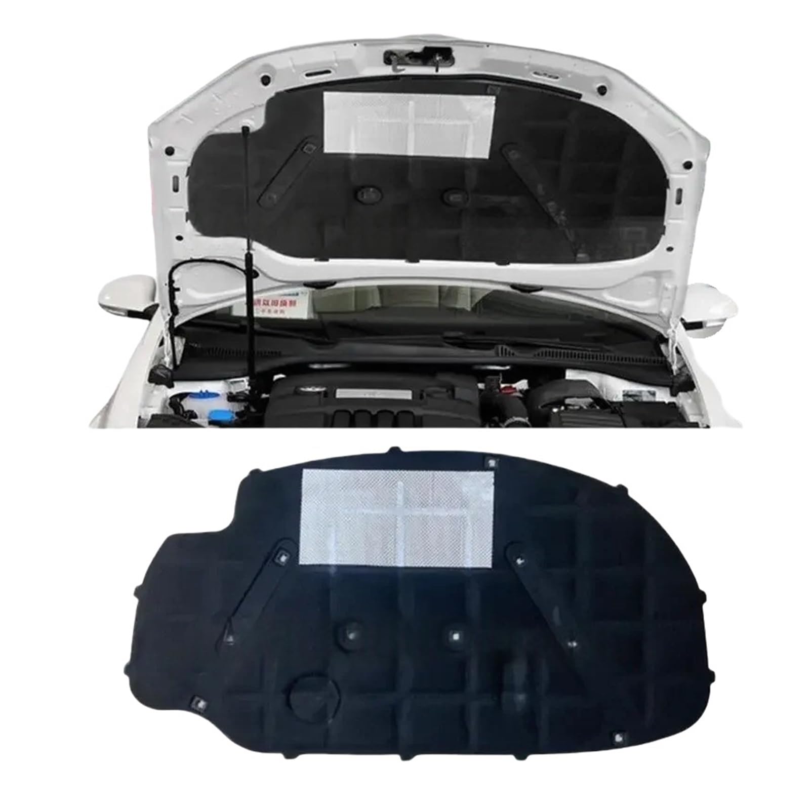 Dlkaddkgf One Color Compatible For Vw Jetta A5 5 Mk5 2005~2011 Car Heat Sound Insulation Cotton Front Hood Engine Firewall Mat Pad Cover Noise Deadener