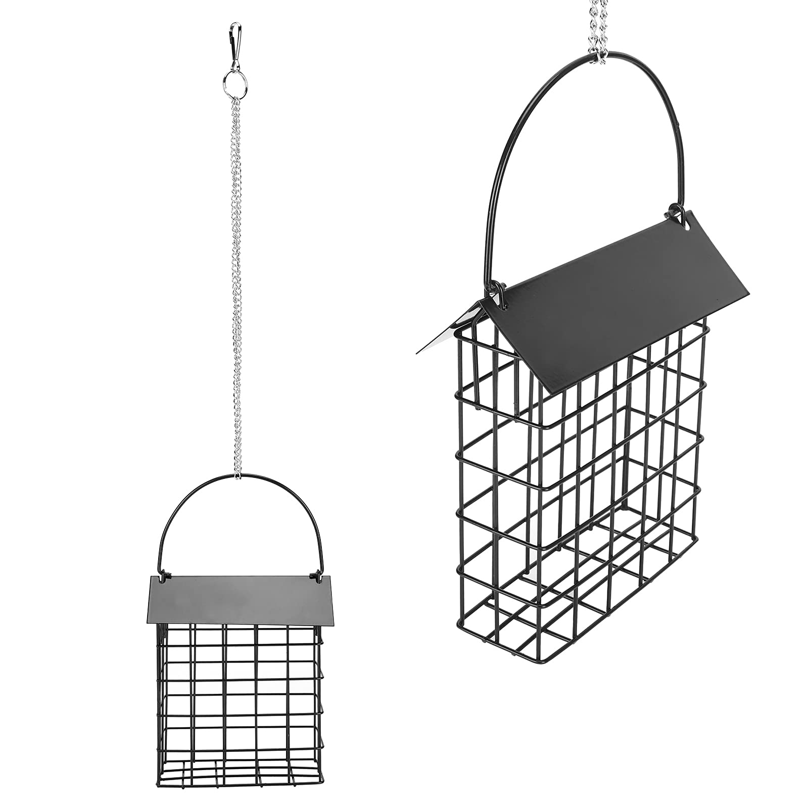 CHICIRIS Comedero para Gallinas, Cesta de Verduras para Pollo Gallinas Prácticas de Metal Comedero Colgante de Metal Estable para Cesta de Forrajeo de Pollo para Gallineros para Cerca (Negro)
