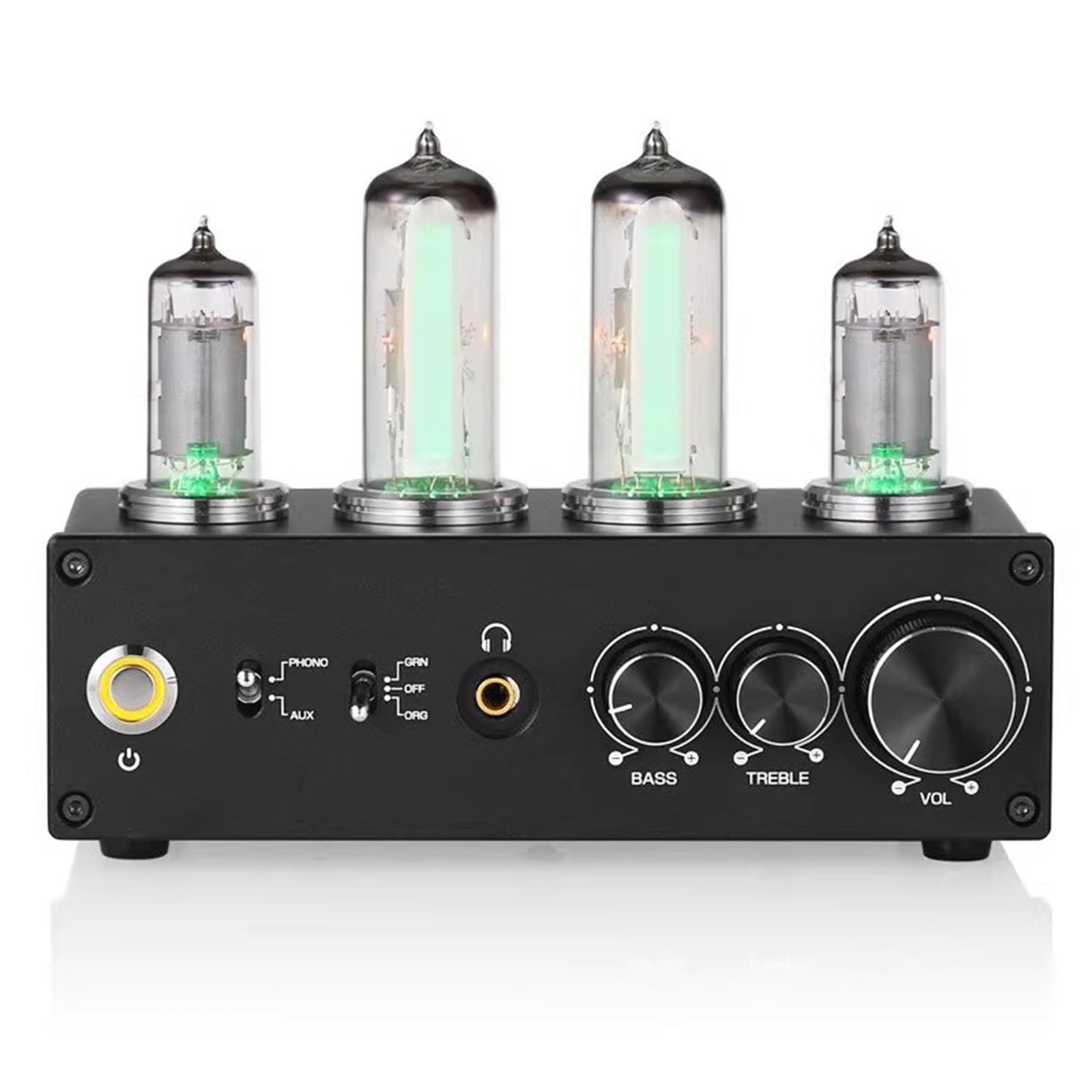 Preamplificatore Phono a Valvole, Preamplificatore per Giradischi/Lettore MM, con Gain Gear, Manopola di Controllo del Volume, Uscita Stereo L/R/RCA/Jack da 3,5 Mm