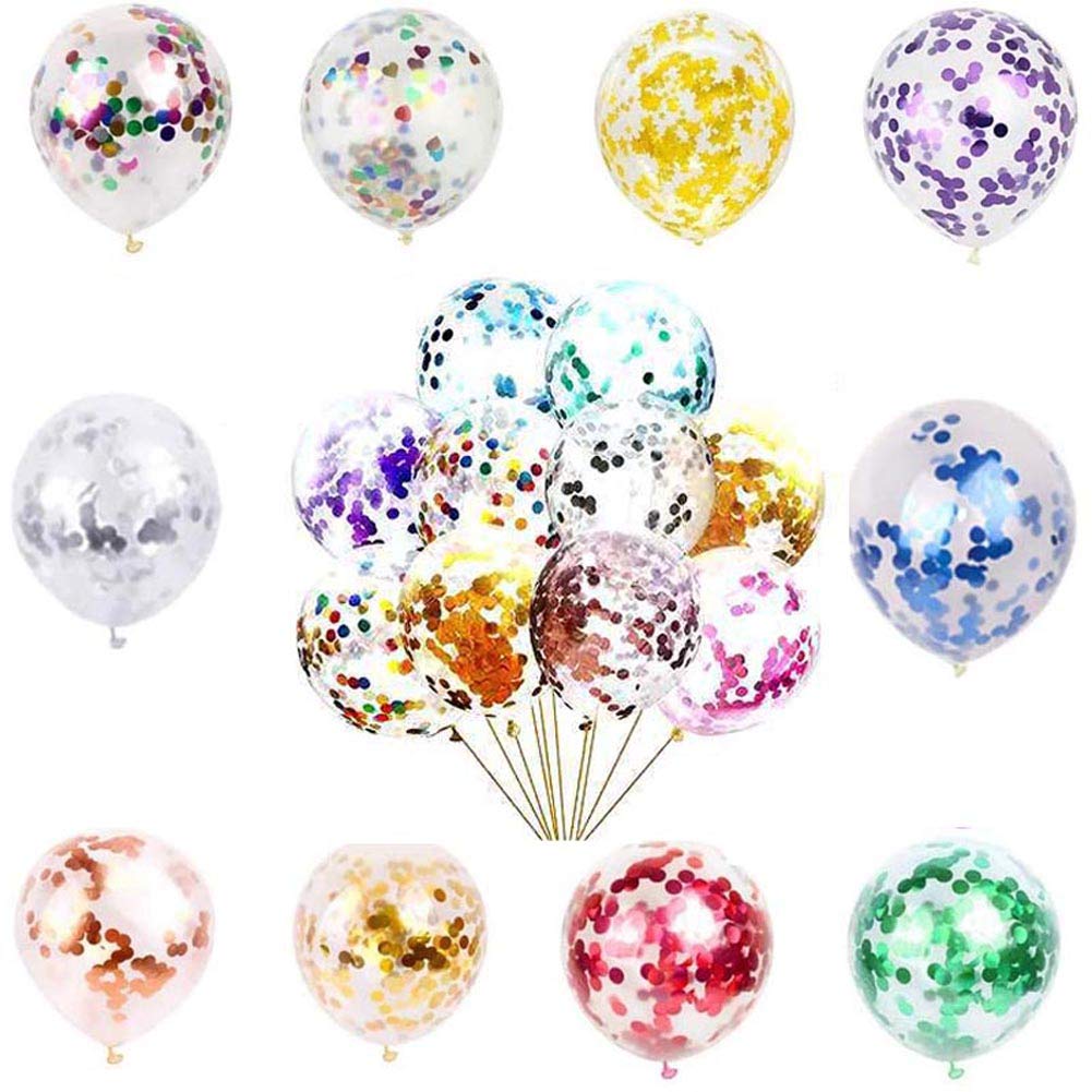 Unisun Konfetti Luftballons 20 Stück Lila Pailletten Ballons 12 Zoll – Für Helium Oder Luft, Mit 10m Band, Für Partys & Feiern